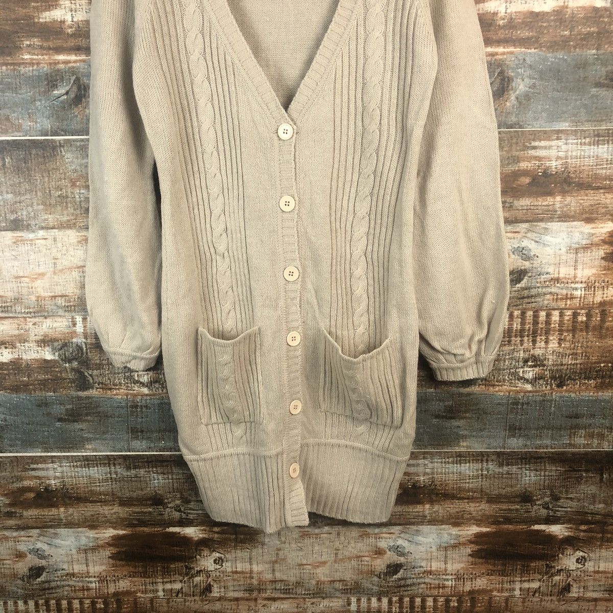 Homespun Knitwear × Japanese Brand DL Know Beans Brown Long Cardigan Kntwear #C539 Size XS / US 0-2 / IT 36-38 - 3 Thumbnail
