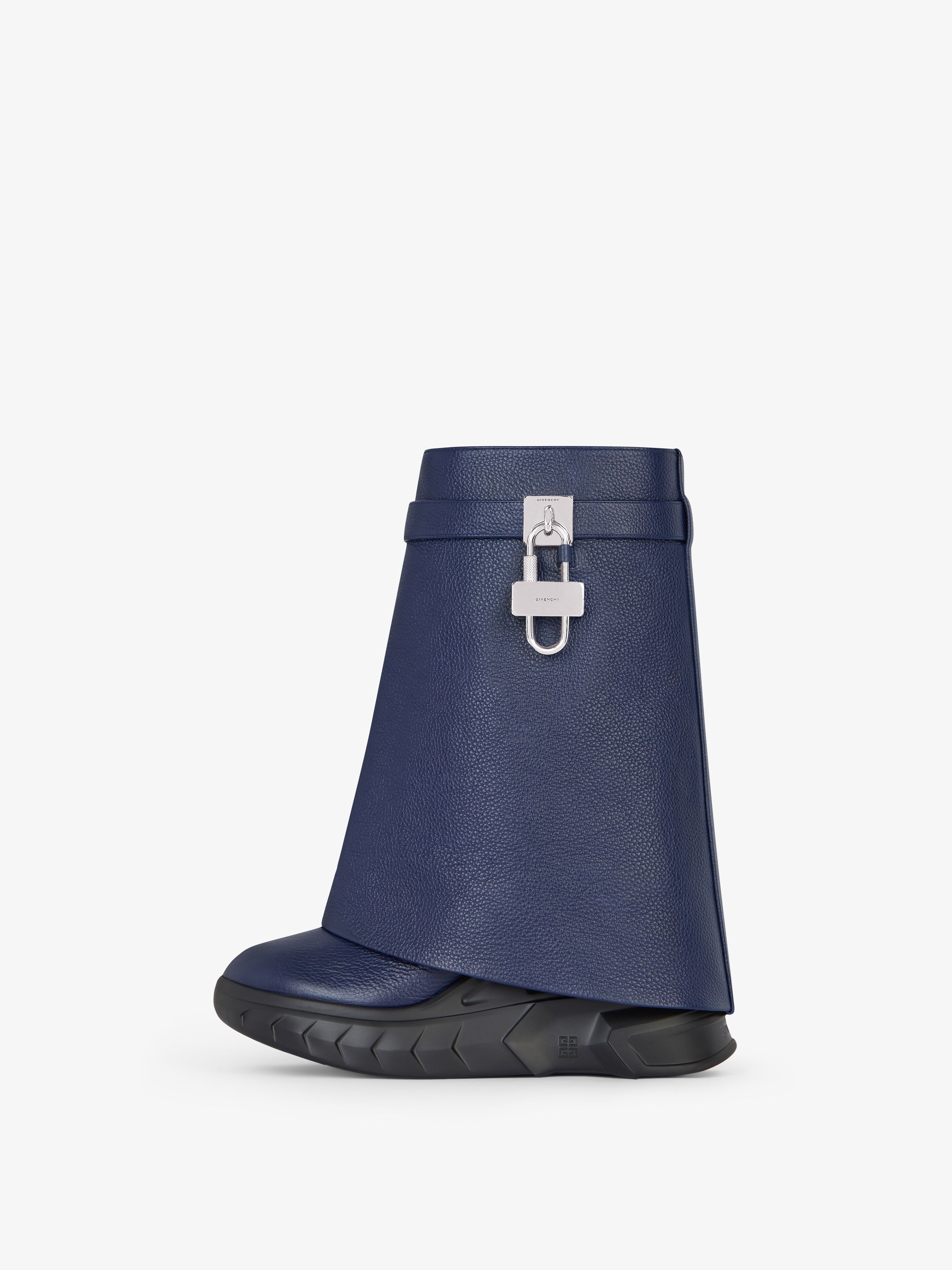 Givenchy o1srvl11e0525 Shark Lock Ankle Boots Biker Low Wedge Blue Size US 8 / IT 38 - 5 Thumbnail