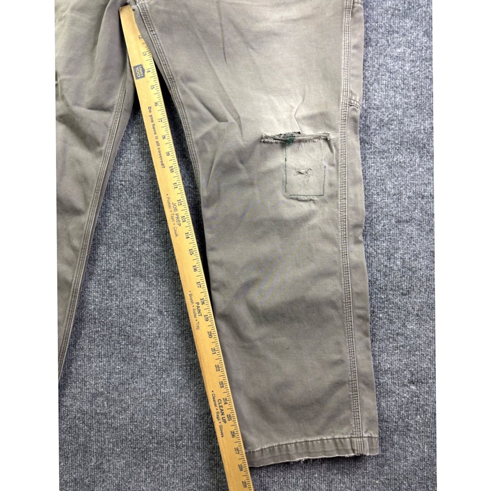 Carhartt Carhartt Carpenter Pants Mens 38x30 Gray Distressed Relaxed Fit Twill Utility Pants Size US 38 / EU 54 - 5 Thumbnail