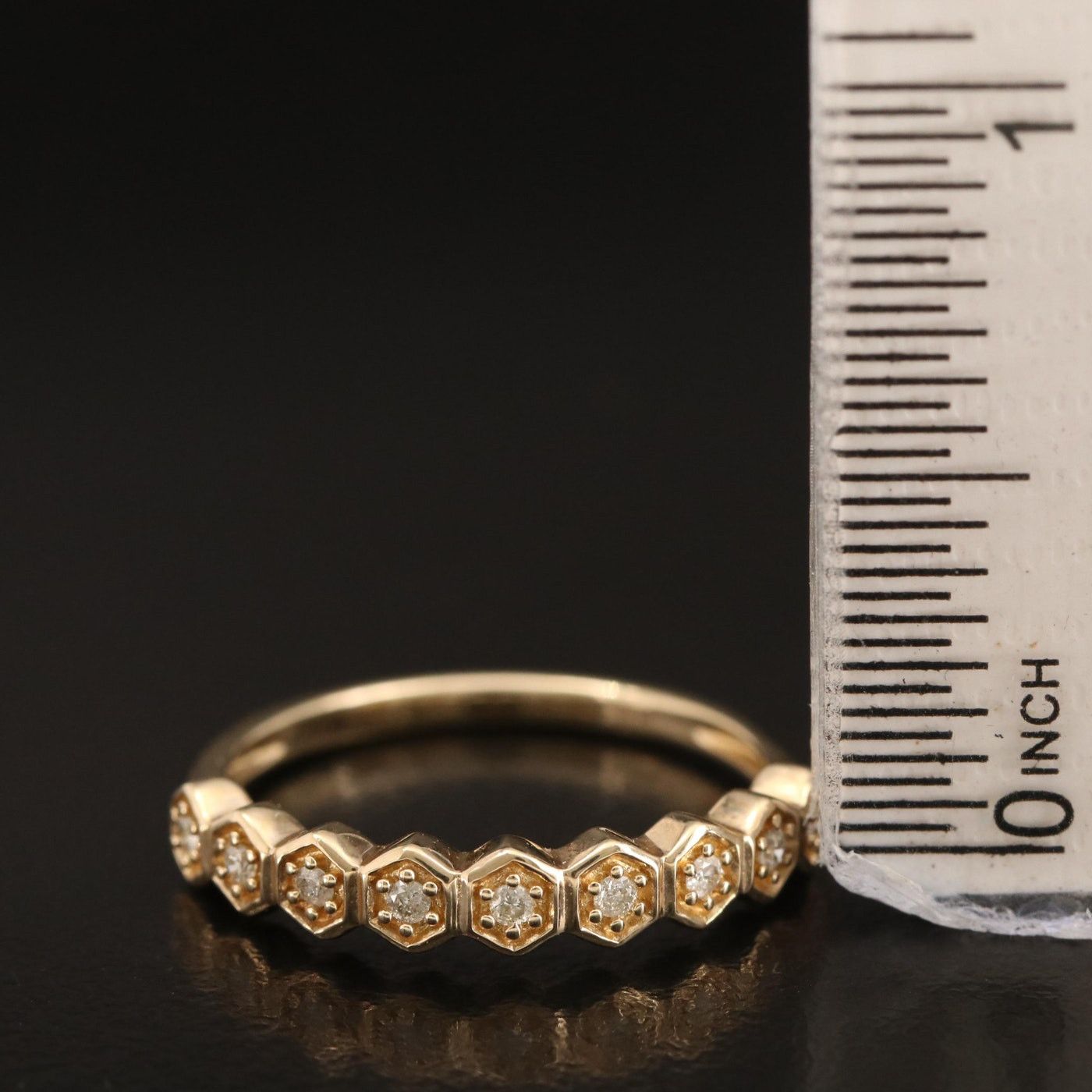 Other Vintage 10k .12 ctw Diamond Geometric Band Size ONE SIZE - 2 Thumbnail