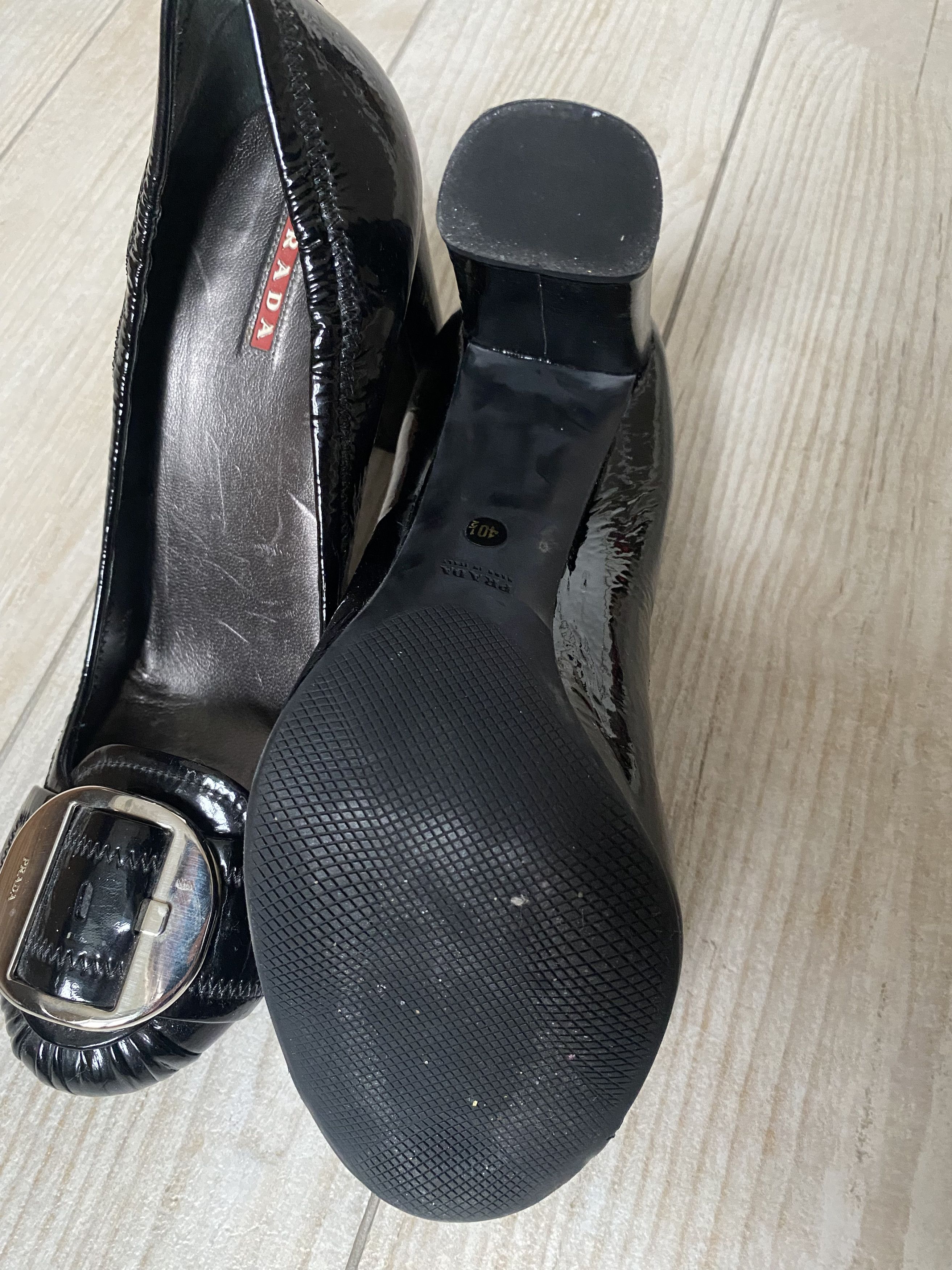 Prada × Vintage Prada Vintage – Black Patent Leather High Heels, M in Italy Size US 9.5 / IT 39.5 - 3 Thumbnail