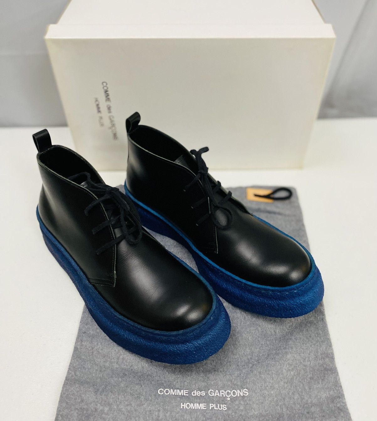 Comme des Garcons Homme Plus CDGHP 🇯🇵 black calf platform gum sole ankle boot 7 25 NEW Size US 7 / EU 40 - 11 Thumbnail