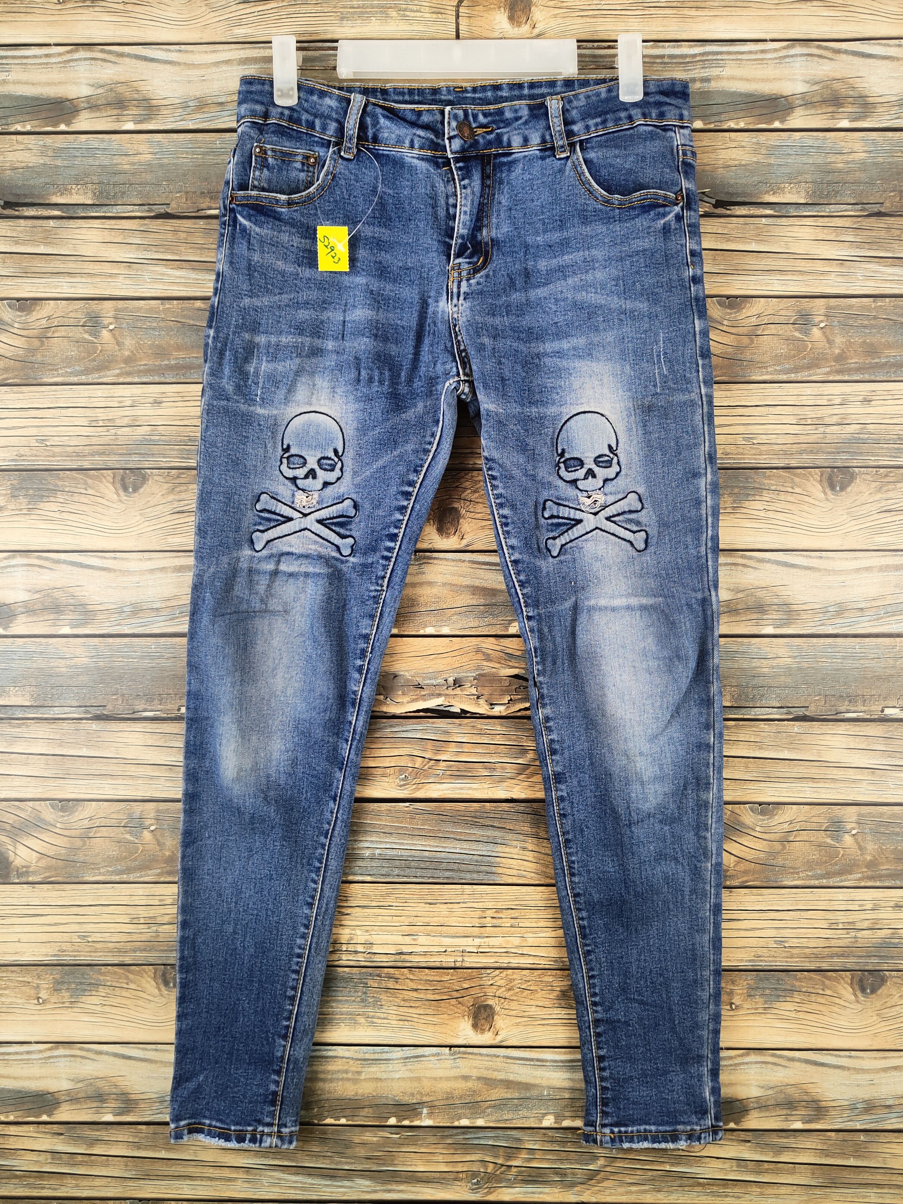 Japanese Brand Japanese Brand Blue Distressed Ripped Skinny Jeans #S2923 Size US 29 - 1 Thumbnail