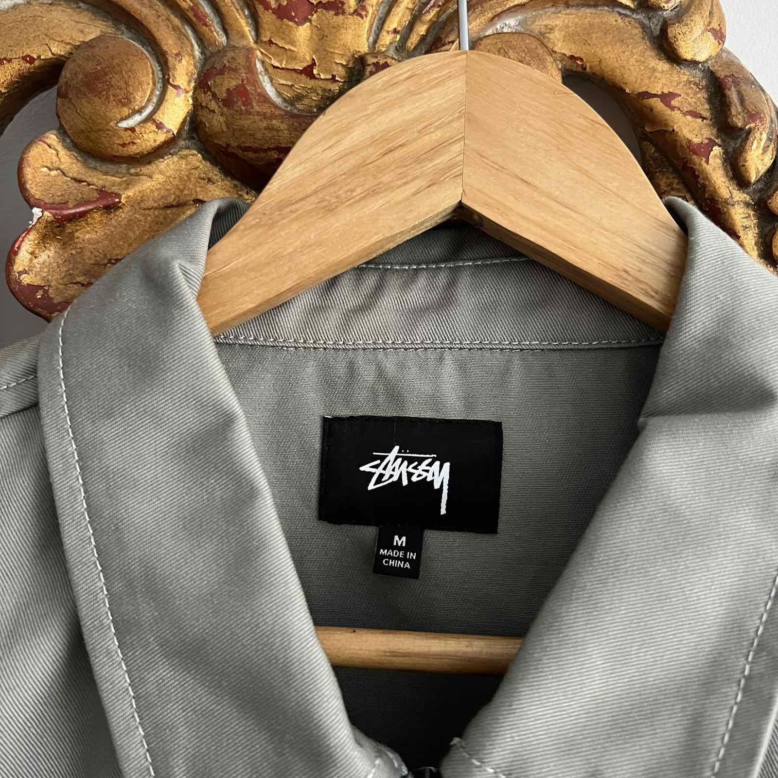 Stussy Stussy Poly Cotton Zip Up Shirt Grey Sz M Size US M / EU 48-50 / 2 - 5 Thumbnail