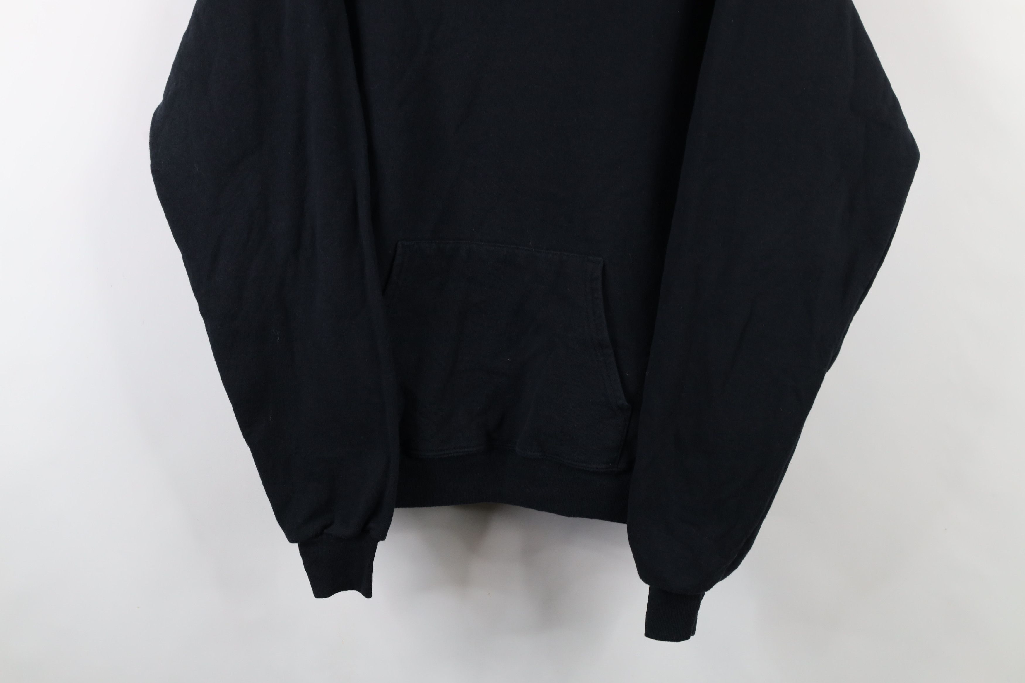 Vintage Vintage 90s Streetwear Faded Blank Hoodie Sweatshirt Black Size US L / EU 52-54 / 3 - 3 Thumbnail