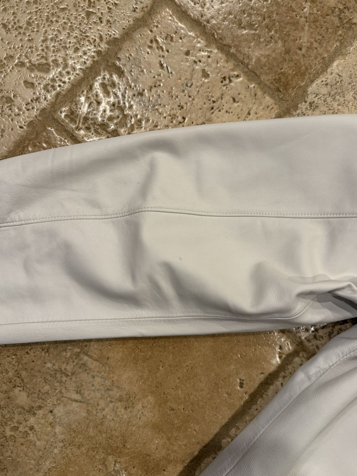 Prada Prada Nappa White / Light Grey Leather Zip Up Blouson Jacket Size US L / EU 52-54 / 3 - 14 Thumbnail