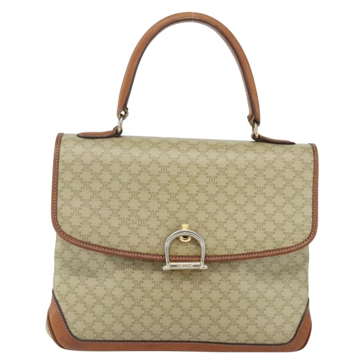 Celine Vintage Macadam Handbag Canvas and Leather