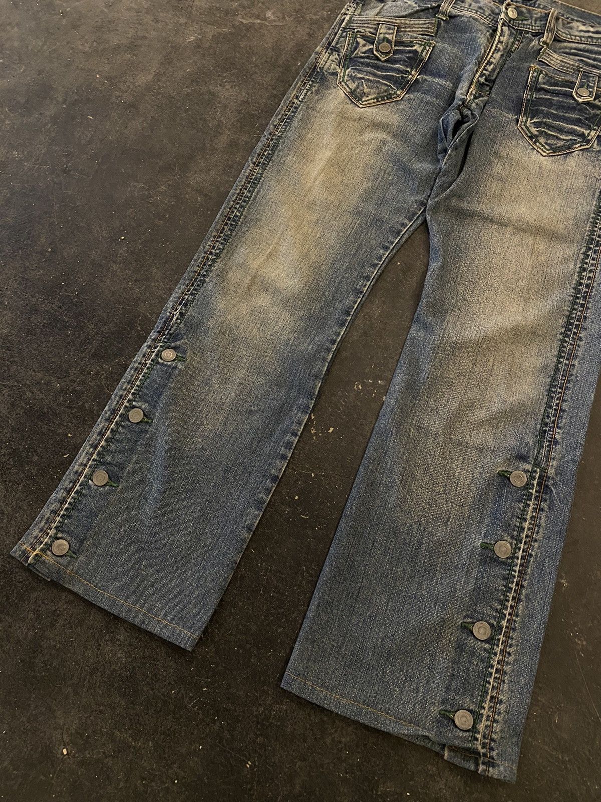 Beauty Beast Y2k Morgan Homme Button Flare Style Jeans Size US 34 / EU 50 - 2 Thumbnail