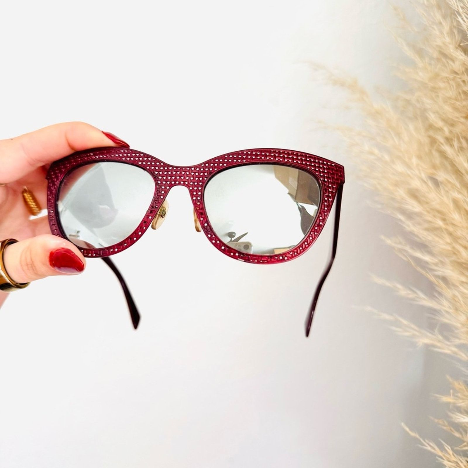 Marc Jacobs MARC JACOBS Red Woven Metal Mirror Lens $250 Sunglasses Size ONE SIZE - 2 Thumbnail
