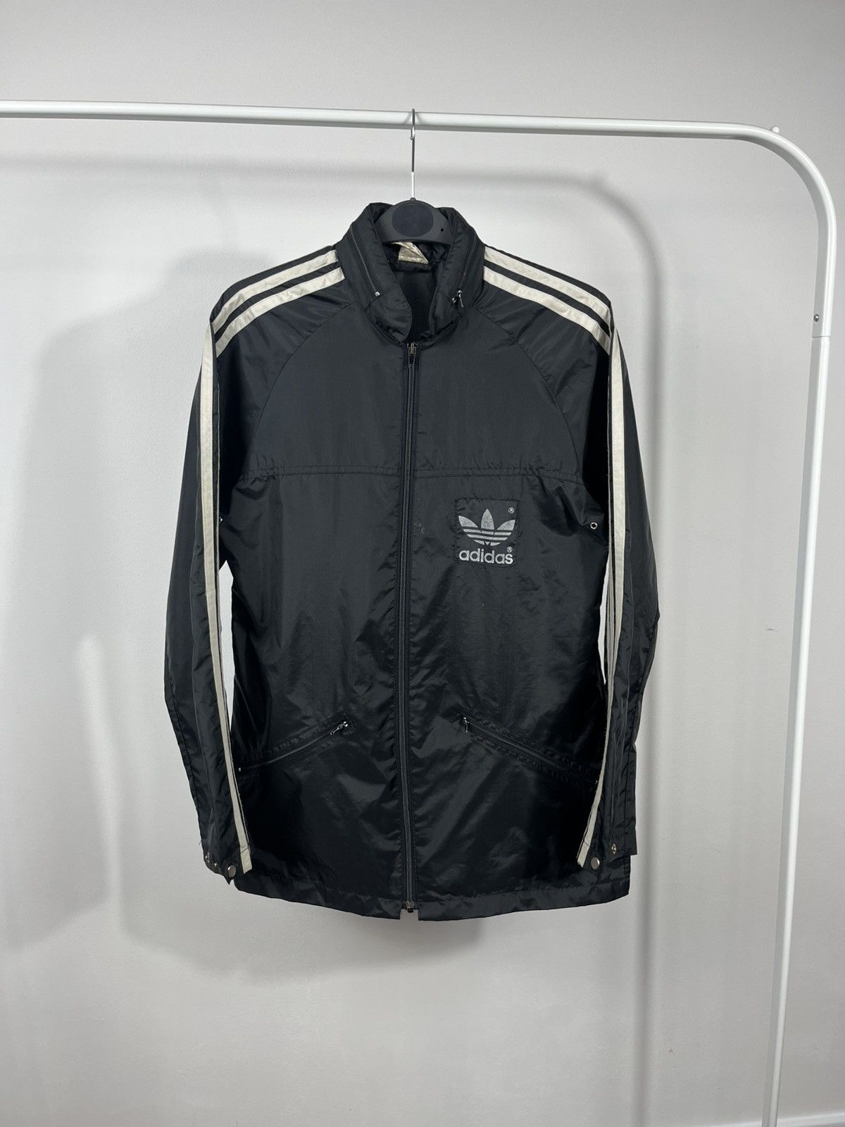 Adidas Vintage Adidas Trefoil Jacket XS Black Made in Philippines Size US XS / EU 42 / 0 - 1 Thumbnail