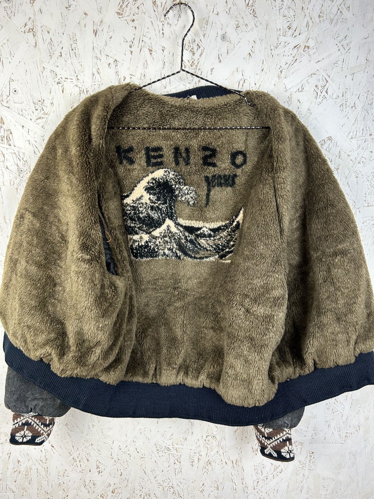 Kenzo 90s Vintage Kenzo Sherpa Denim Aztec Woolen Jacket Size M / US 6-8 / IT 42-44 - 8 Thumbnail