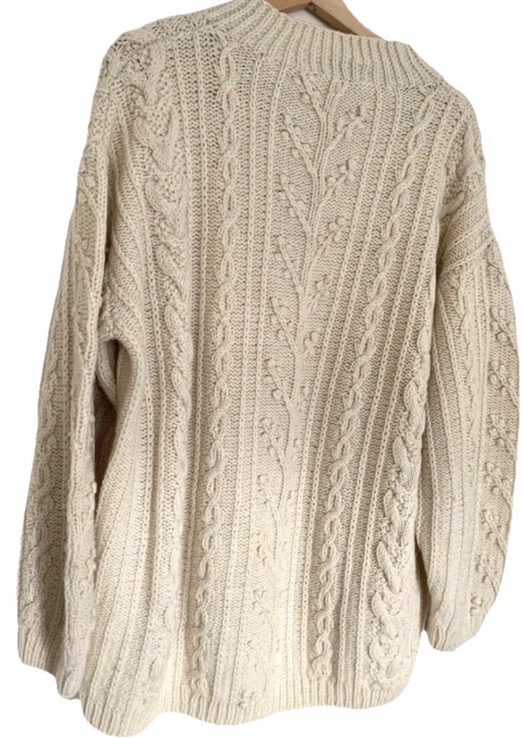 Other Cream cable knit wool sweater relaxed fit Just for you Size ONE SIZE - 2 Thumbnail