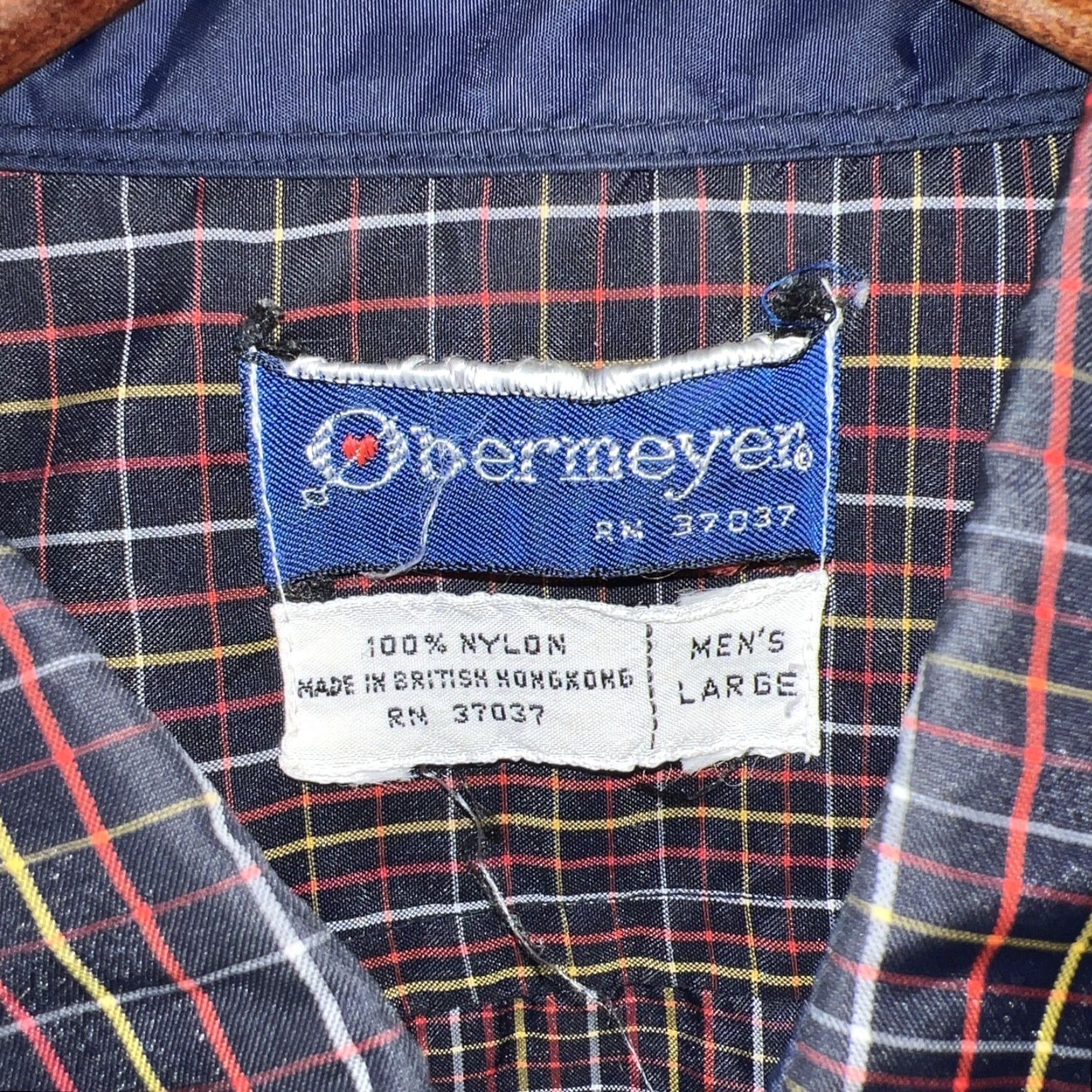 Obermeyer VINTAGE Obermeyer Men's Plaid Nylon Button-Up Shirt Long Sleeve Size L Purple Size US L / EU 52-54 / 3 - 4 Thumbnail
