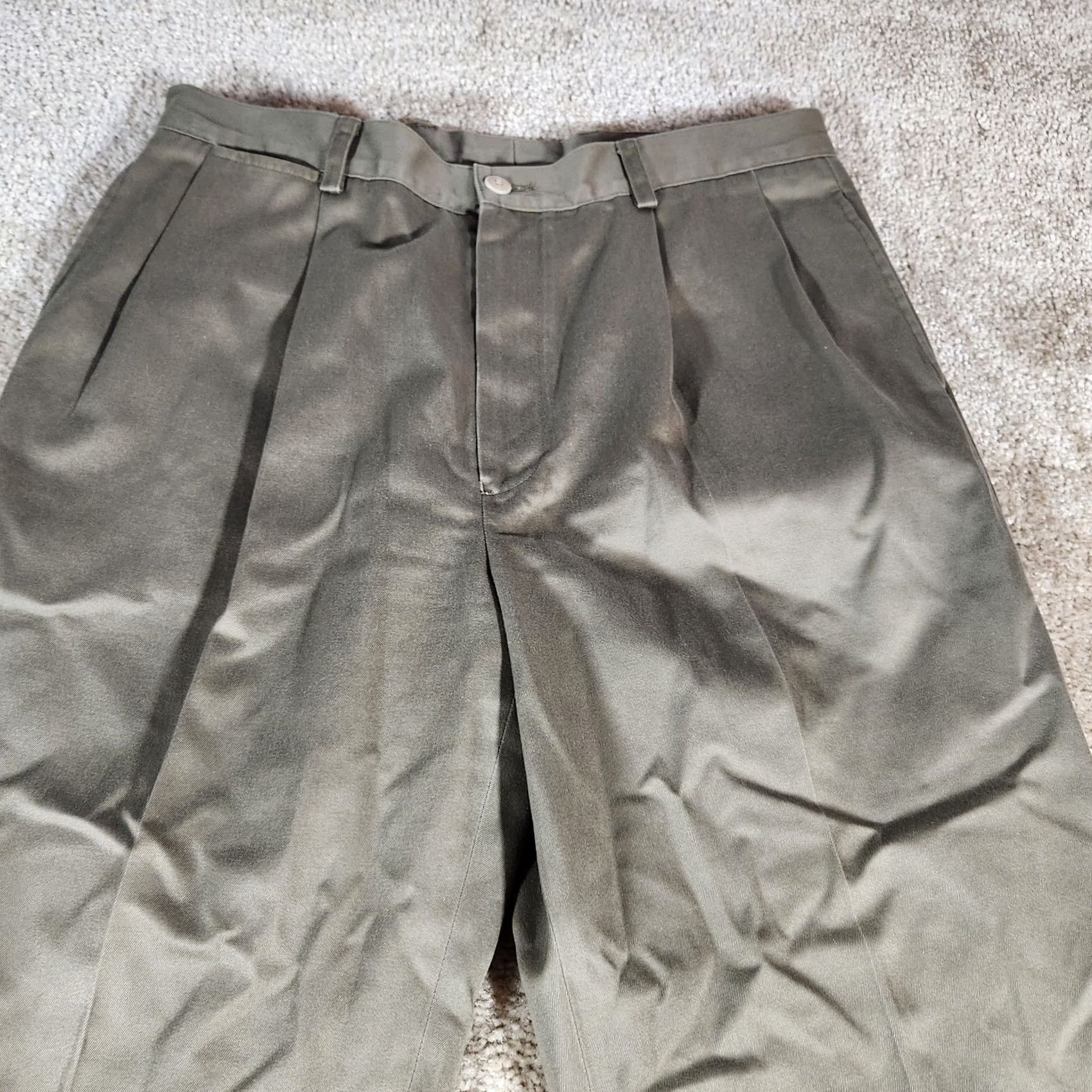 Nautica Nautica Pants Mens 36x34 Classic Fit Khakis Business Casual Brown Pleated Size US 36 / EU 52 - 2 Thumbnail