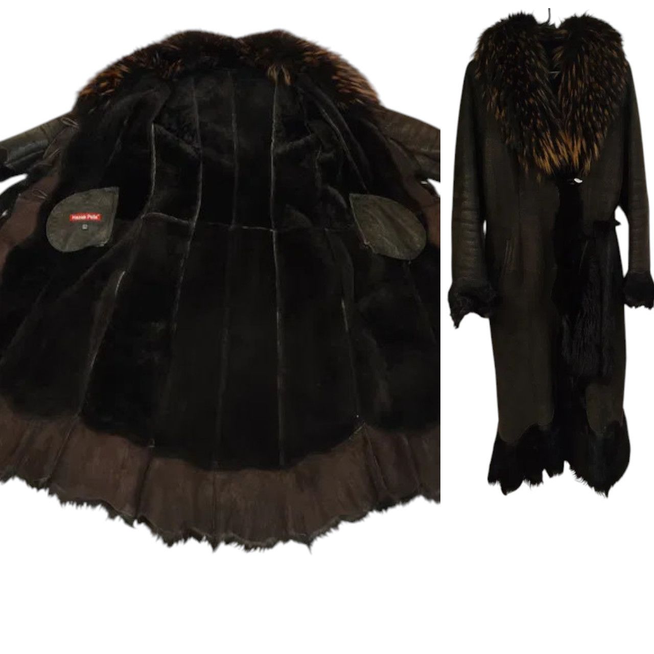 Other Chocolate brown Natural womens shearling coat sz L Size L / US 10 / IT 46 - 2 Thumbnail
