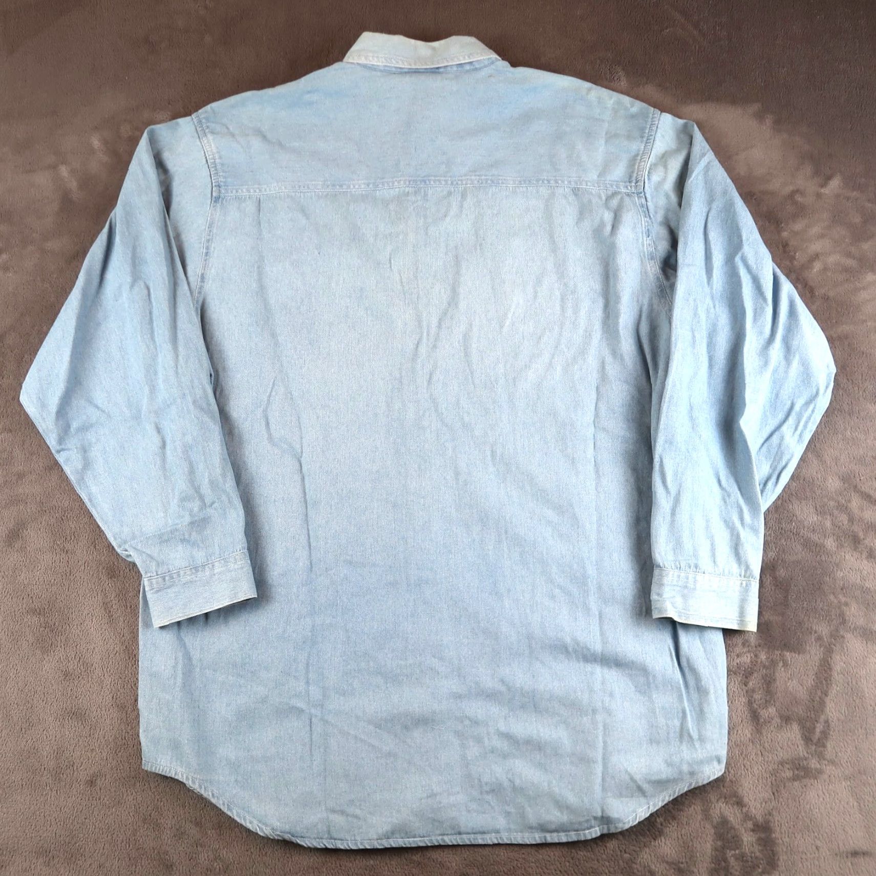 Vintage VINTAGE Warner Bros. Denim M Shirt Shacket Marvin the Martian Embroidered Button-Up Casual Shirt Mens 90s Cartoon Retro Funny Blue Size US M / EU 48-50 / 2 - 2 Thumbnail