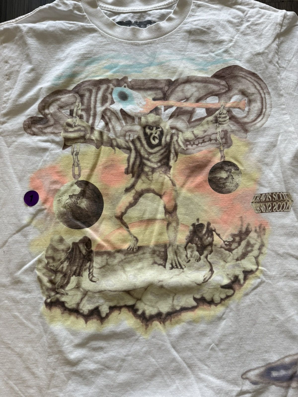 Travis Scott Travis Scott Utopia Tour T-Shirt Cream Graphic Tee Size L Size US L / EU 52-54 / 3 - 2 Thumbnail