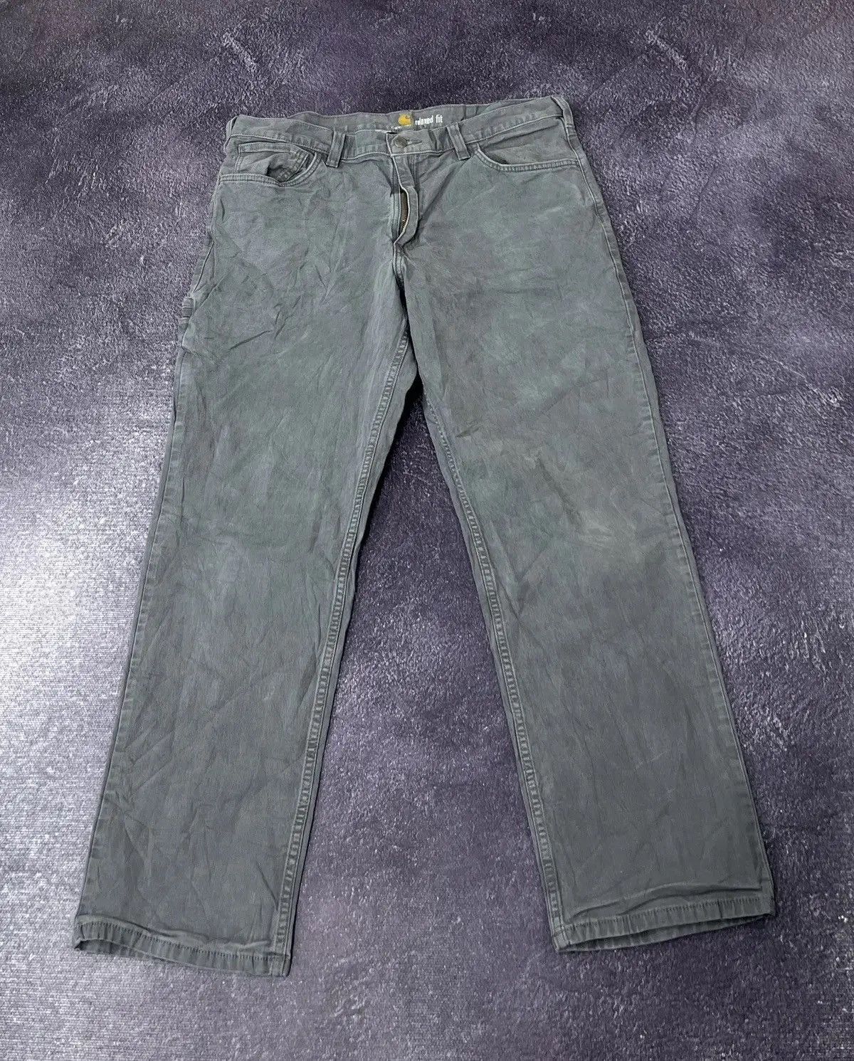 Carhartt × Vintage Vintage Carhartt Gray Carpenter Work Hype Baggy Pants Size US 38 / EU 54 - 2 Thumbnail