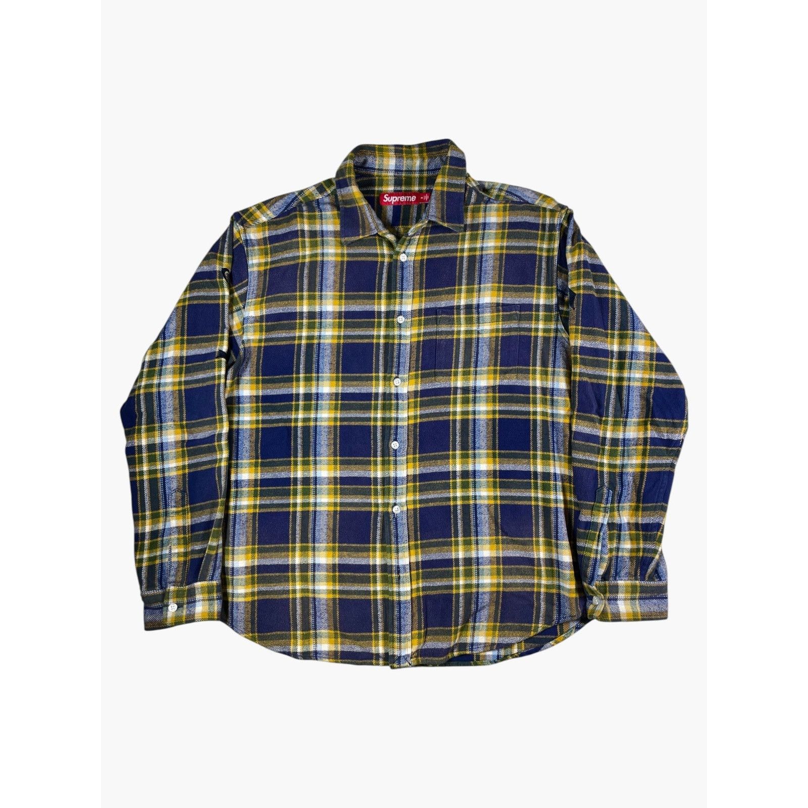 Supreme Supreme Logo Blue & Yellow Flannel Size US M / EU 48-50 / 2 - 1 Thumbnail