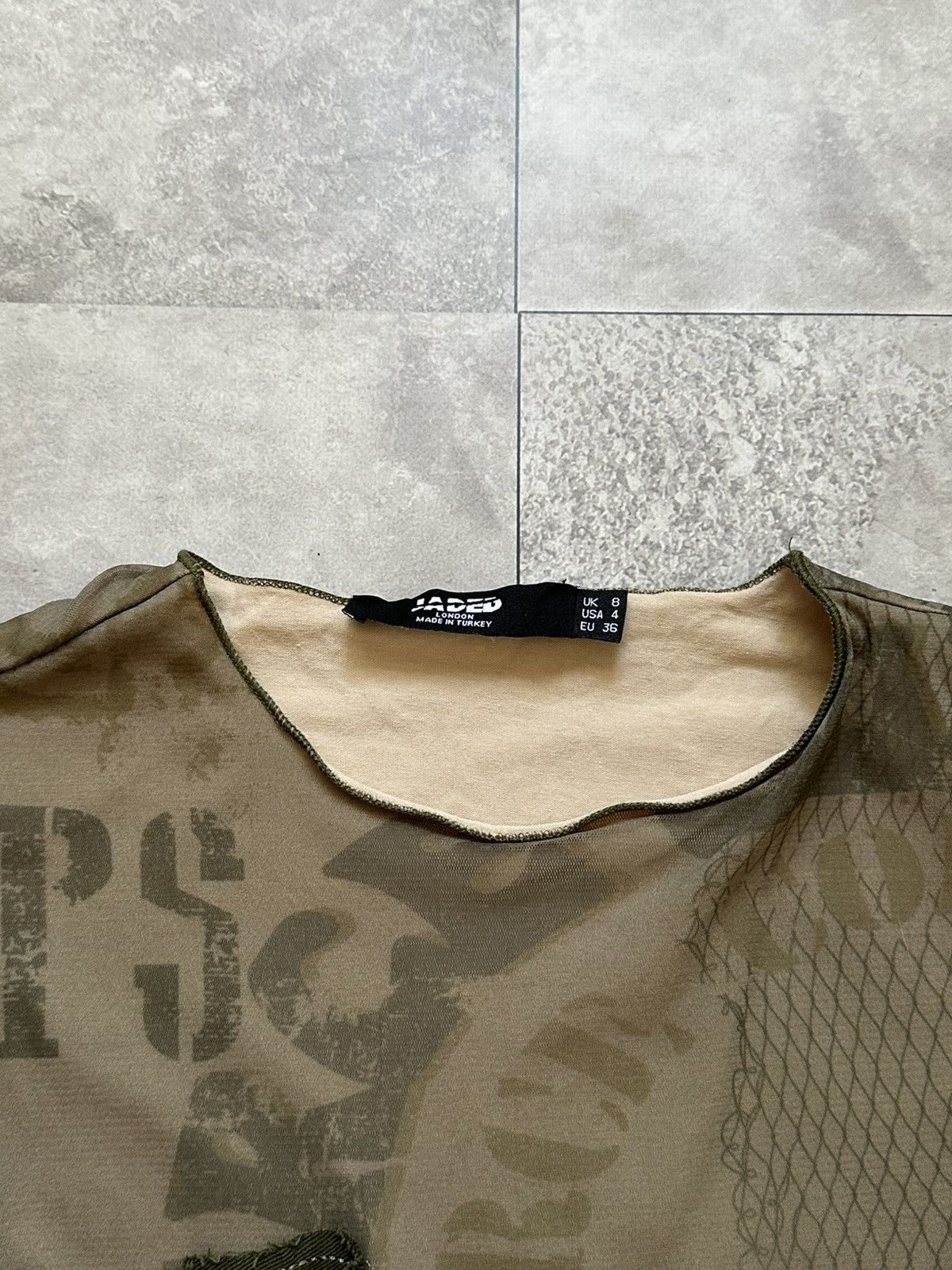 Jaded London Jaded London Y2K Military Mesh Top Punk T-Shirt LGB Vibe Size S / US 4 / IT 40 - 5 Thumbnail