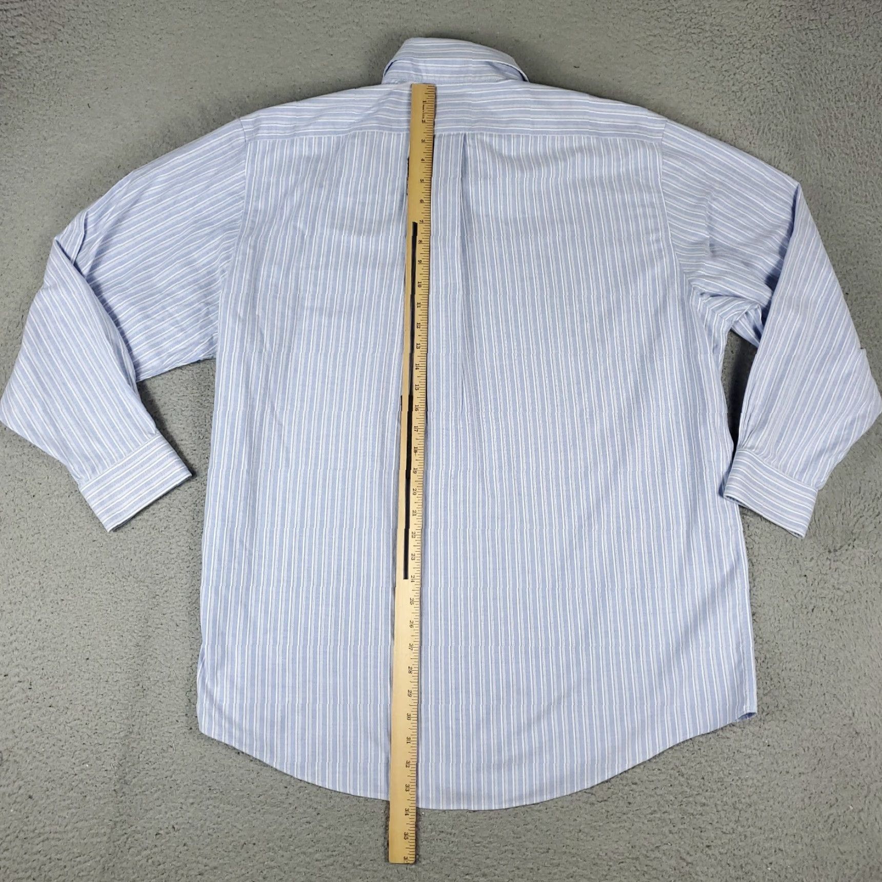Brooks Brothers Brooks Brothers Dress Shirt Mens 17.5 Blue Striped Long Sleeve Button Down Shirt Size 48R - 4 Thumbnail