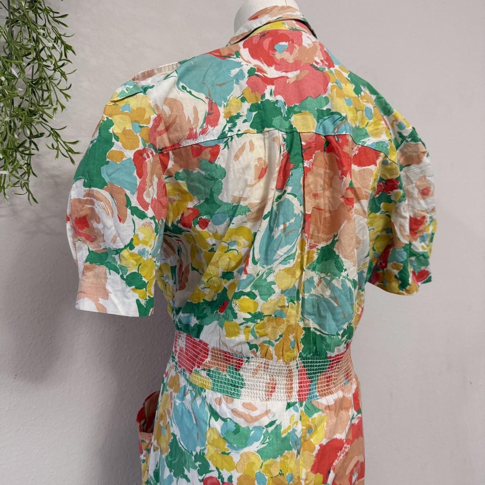 Designer 80s Sans Age Floral Cottage Pocket Dress Size 12 Size XL / US 12-14 / IT 48-50 - 5 Thumbnail