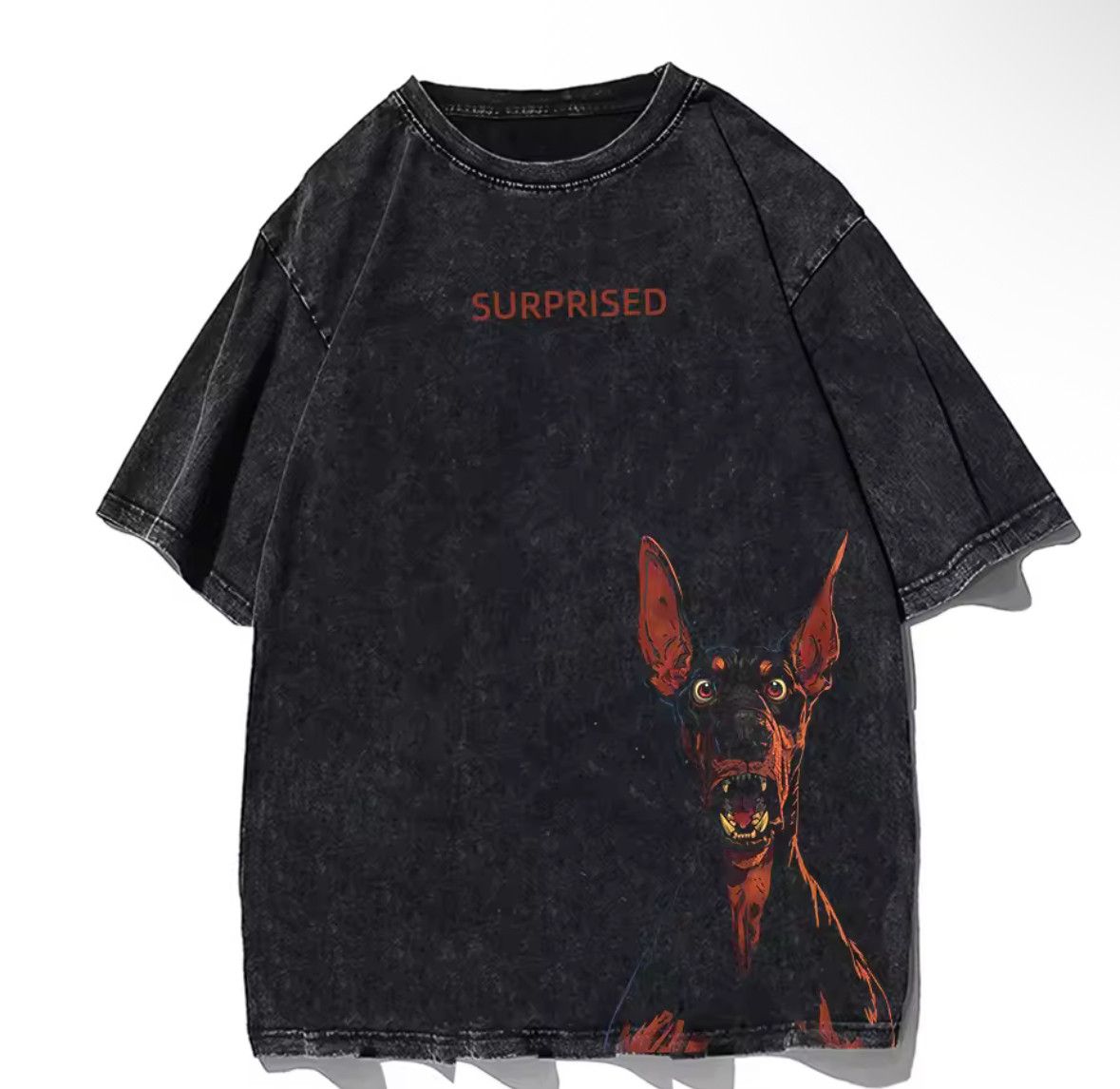 Japanese Brand Vintage Gothic Suprised Dog Print Washed Short Sleeve TShirt Size US M / EU 48-50 / 2 - 1 Thumbnail
