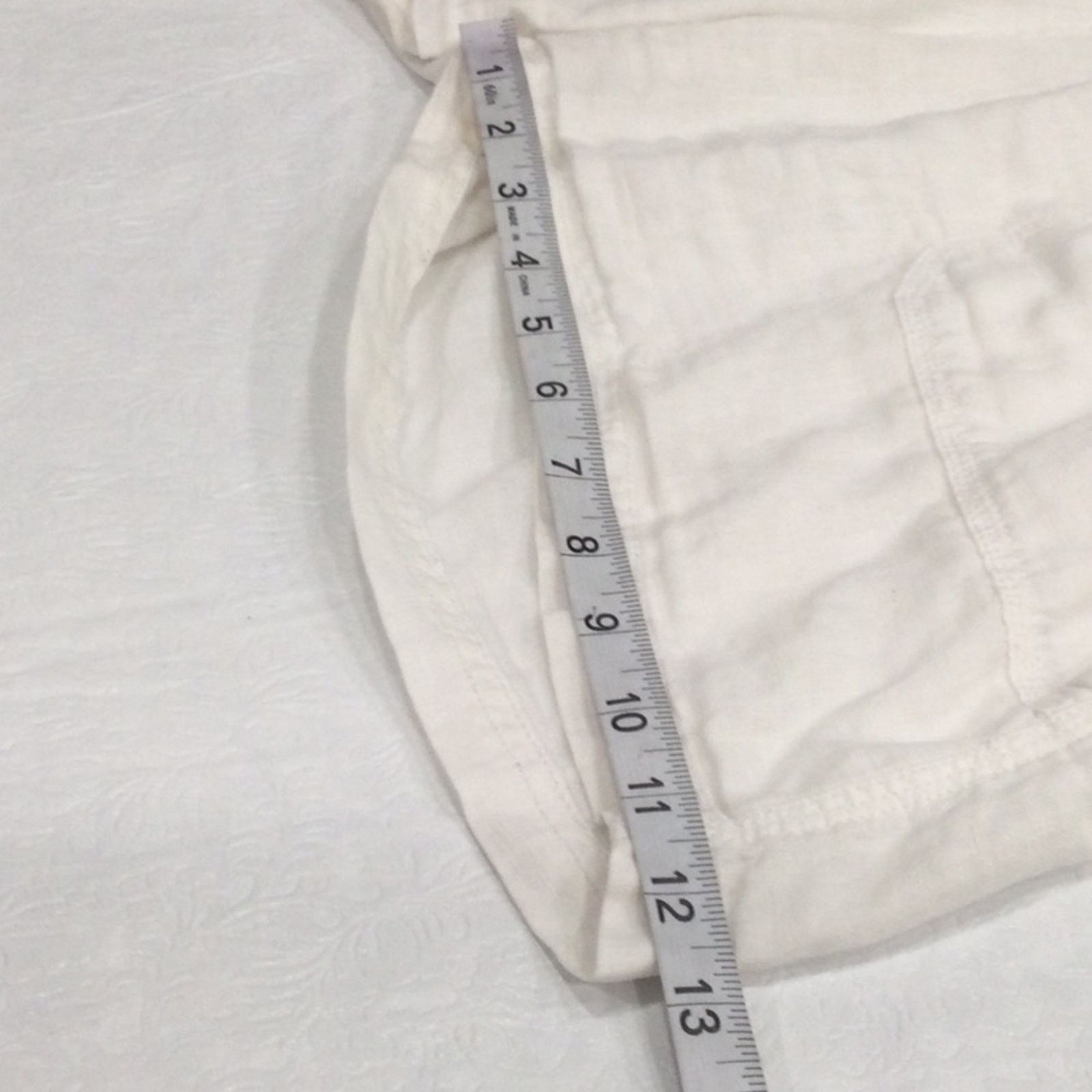 Calvin Klein CK Calvin Klein White Linen Side/Back Pockets Shorts L Size 32" / US 10 / IT 46 - 15 Thumbnail
