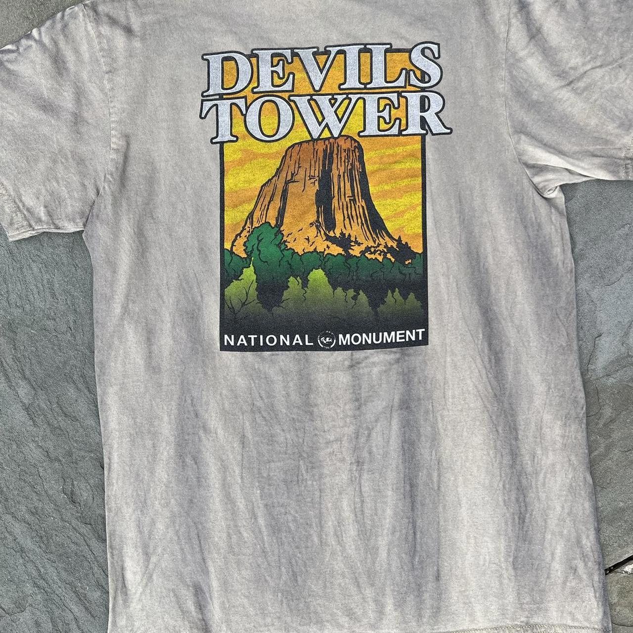 American Apparel Upcycled Overdyed Devil’s Tower Wyoming T-Shirt Made in USA Size US M / EU 48-50 / 2 - 4 Thumbnail