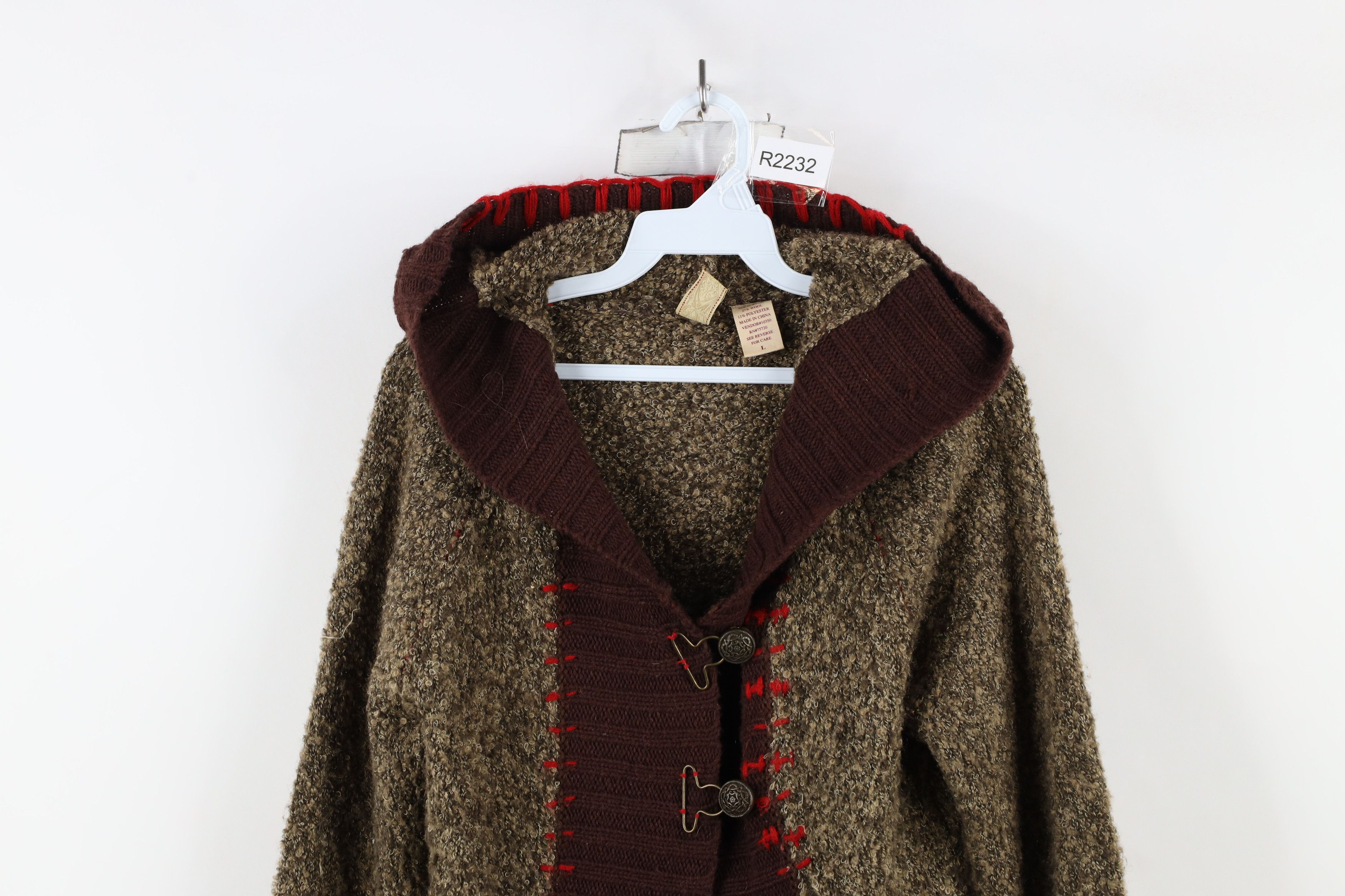 Vintage Vintage Y2K Buckle BKE Fairy Wool Blend Knit Hooded Sweater Size L / US 10 / IT 46 - 2 Thumbnail
