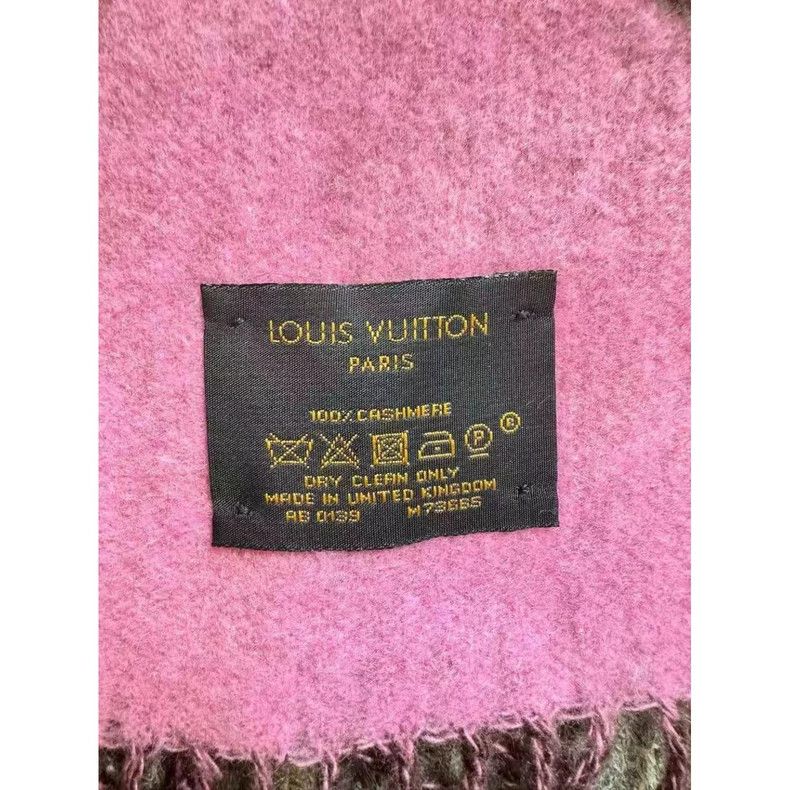 Louis Vuitton LOUIS VUITTON Pink chestnut purple presbyopic logo cashmere Size ONE SIZE - 4 Thumbnail