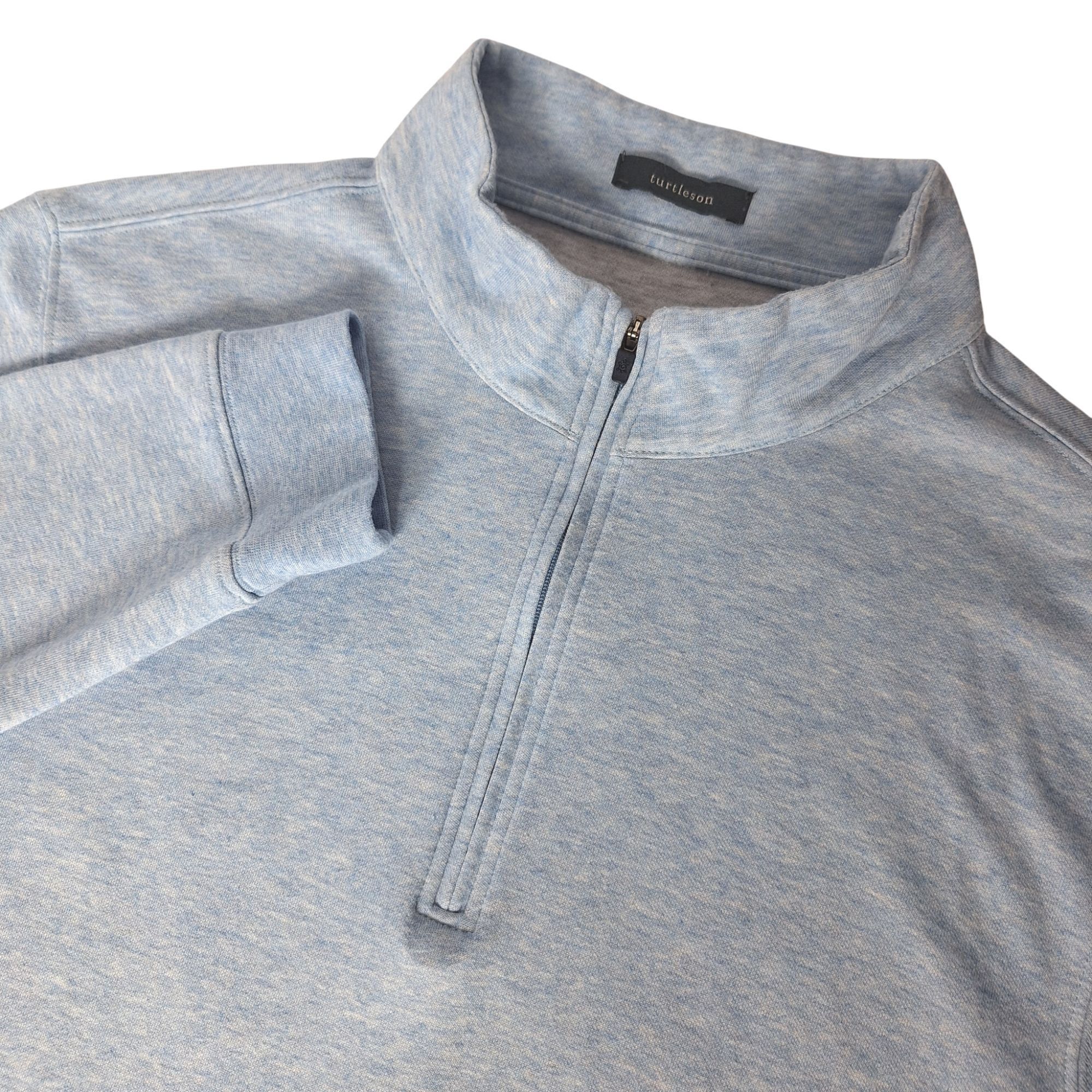 Other Turtleson 1/4 Zip Pullover Large Wallace Heather Blue Cotton Size US L / EU 52-54 / 3 - 1 Thumbnail