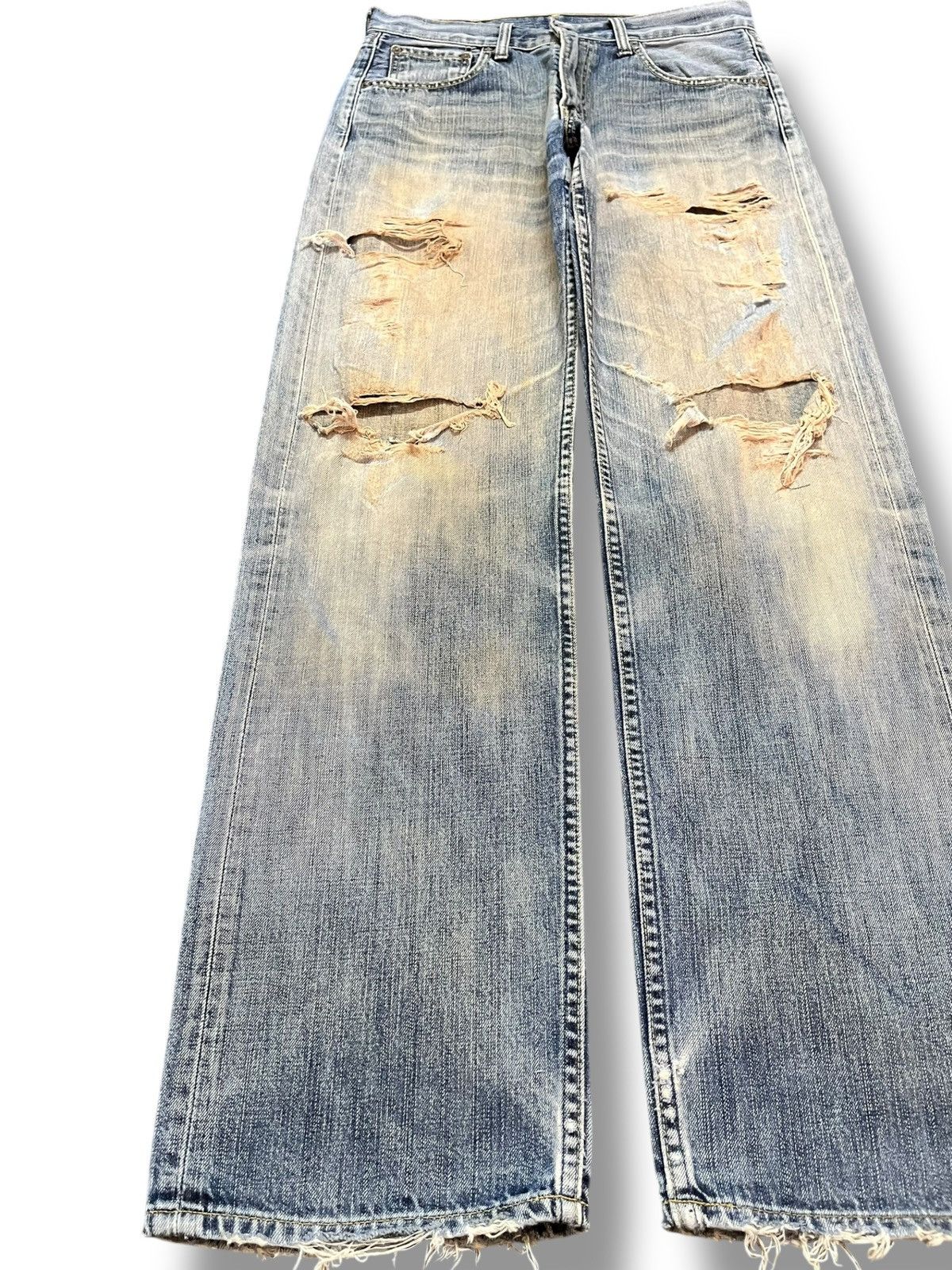 Levi's Vintage Clothing Vintage Levi’s 503 Baggy Wide Leg Mudwash Ripped Denim Size US 30 / EU 46 - 3 Thumbnail