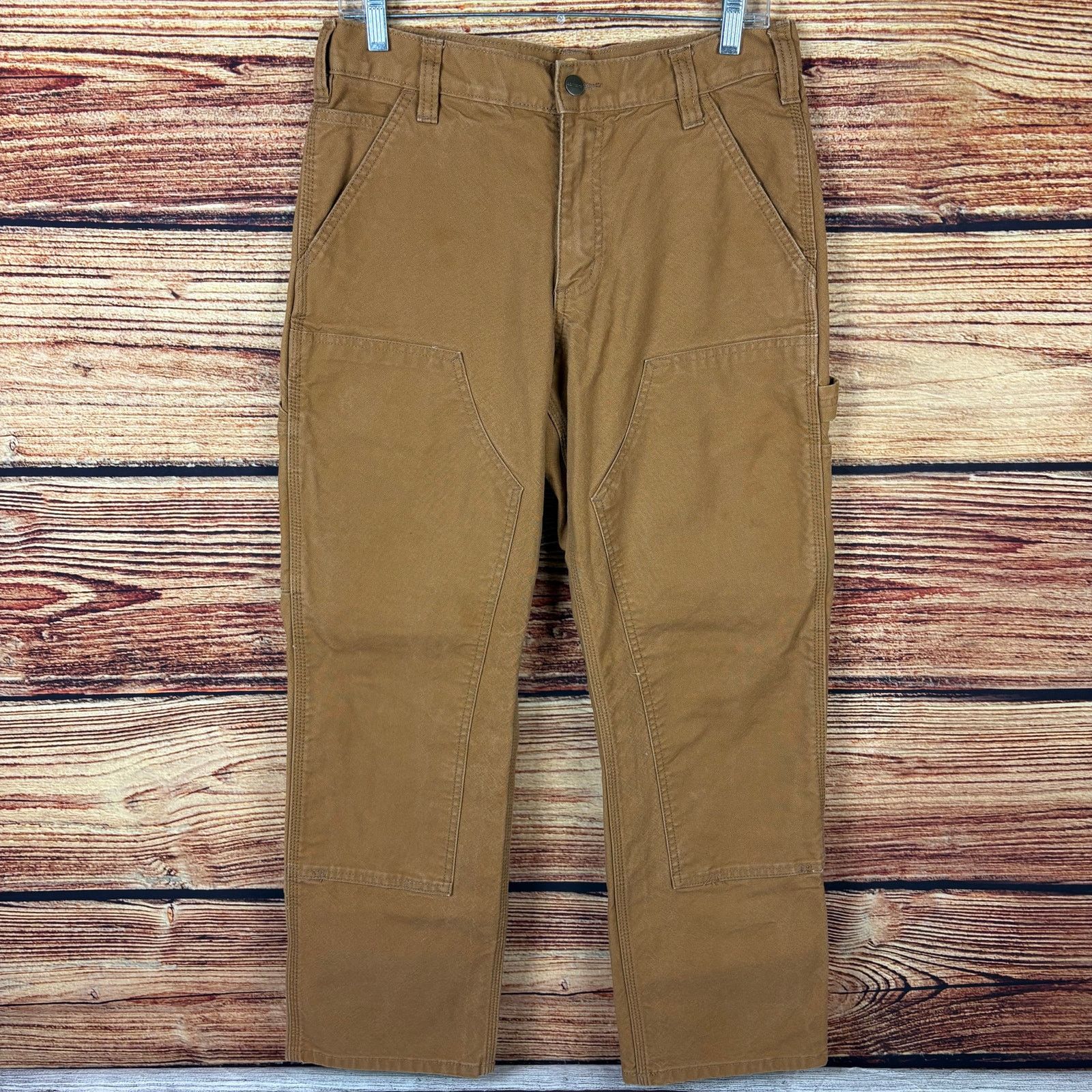 Carhartt Carhartt Duck Canvas Brown Double Knee Denim Jeans Size US 31 - 1 Thumbnail