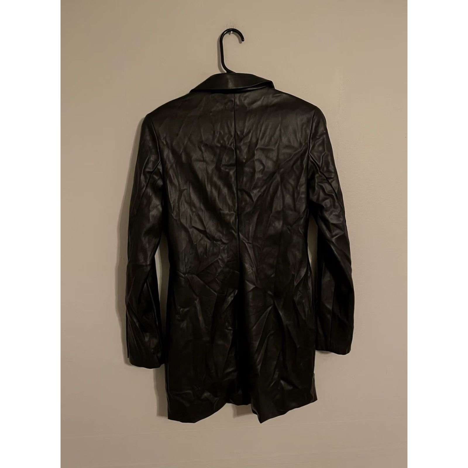 Abercrombie & Fitch Abercrombie & Fitch Black Faux Leather Trench Dress Jacket - Women's Small - New - JACKET, Women, S, Black Size S / US 4 / IT 40 - 4 Thumbnail