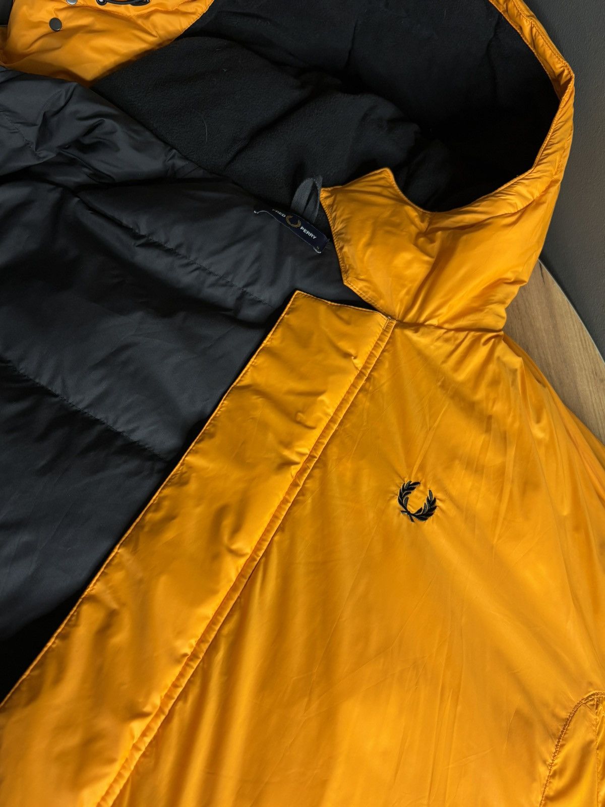 Fred Perry Fred Perry Vintage Puffer Jacket Mustard Yellow / Hooded / Size US L / EU 52-54 / 3 - 2 Thumbnail