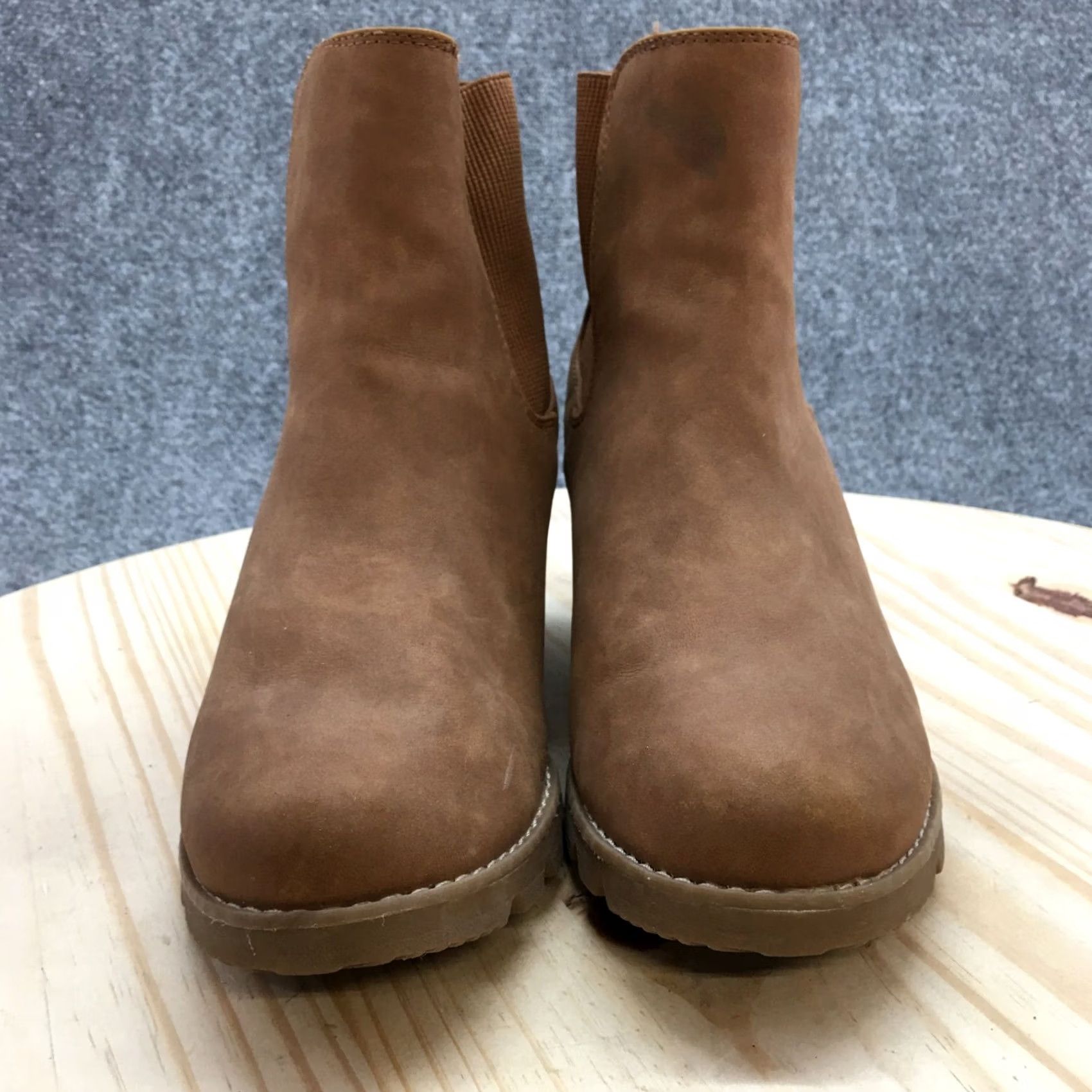 Vintage Universal Thread Chelsea Boots Womens 9 Brown Linda Leather Wedge Pull On Casual Size US 9 / IT 39 - 7 Thumbnail