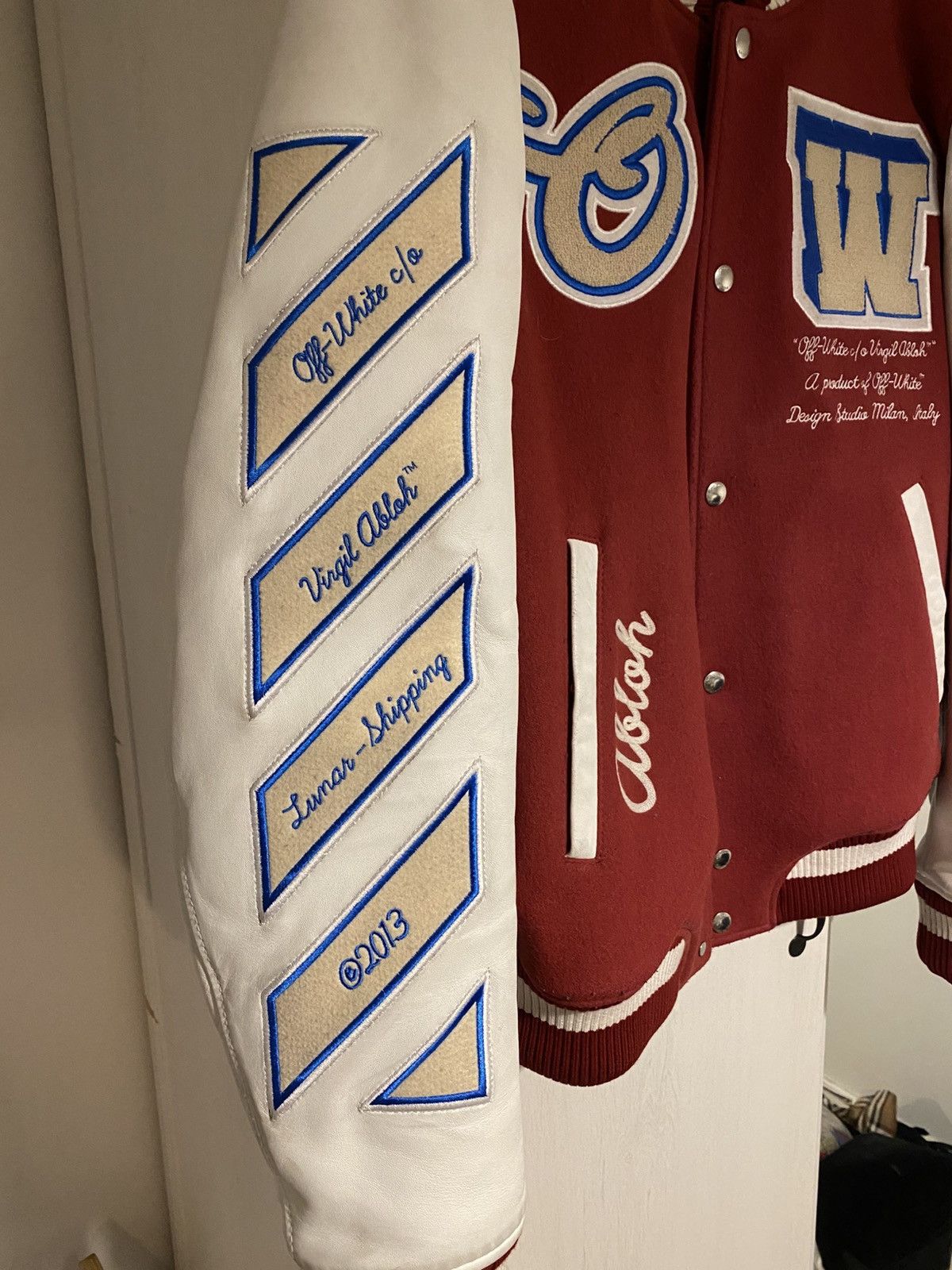 Off-White Off White Varsity leather ON THE GO Jacket Size US L / EU 52-54 / 3 - 2 Thumbnail