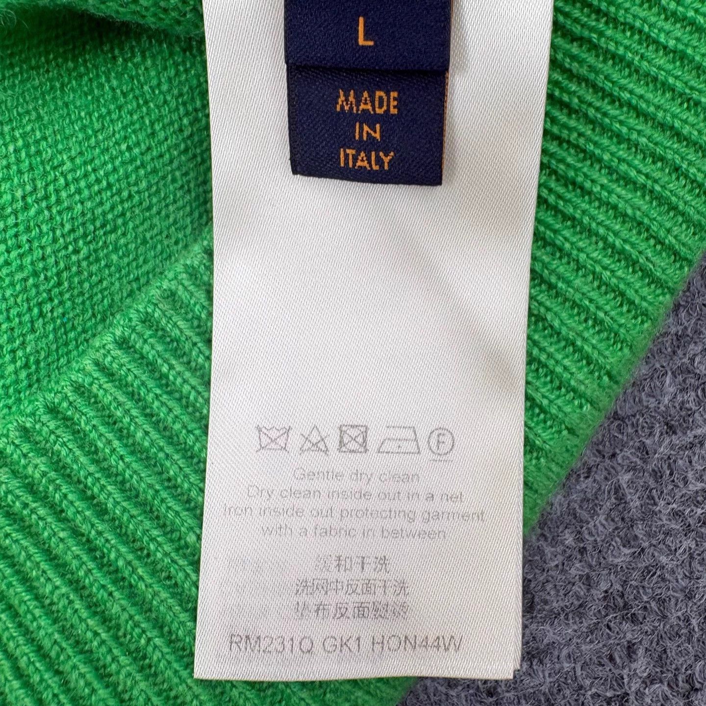 Louis Vuitton LV Green Cuff Logo 100% Cashmere Crewneck Sweater L Size US L / EU 52-54 / 3 - 7 Thumbnail