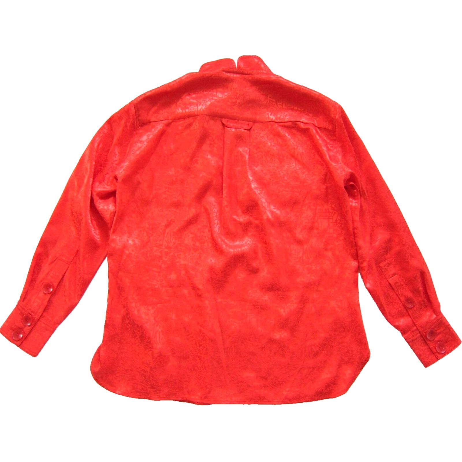 Vintage NWT Mukzin Red Satin Silky Pocket Button Down Long Sleeve Asian Blouse S 160/84A Red Satin Blouse with Pockets Size S / US 4 / IT 40 - 2 Thumbnail