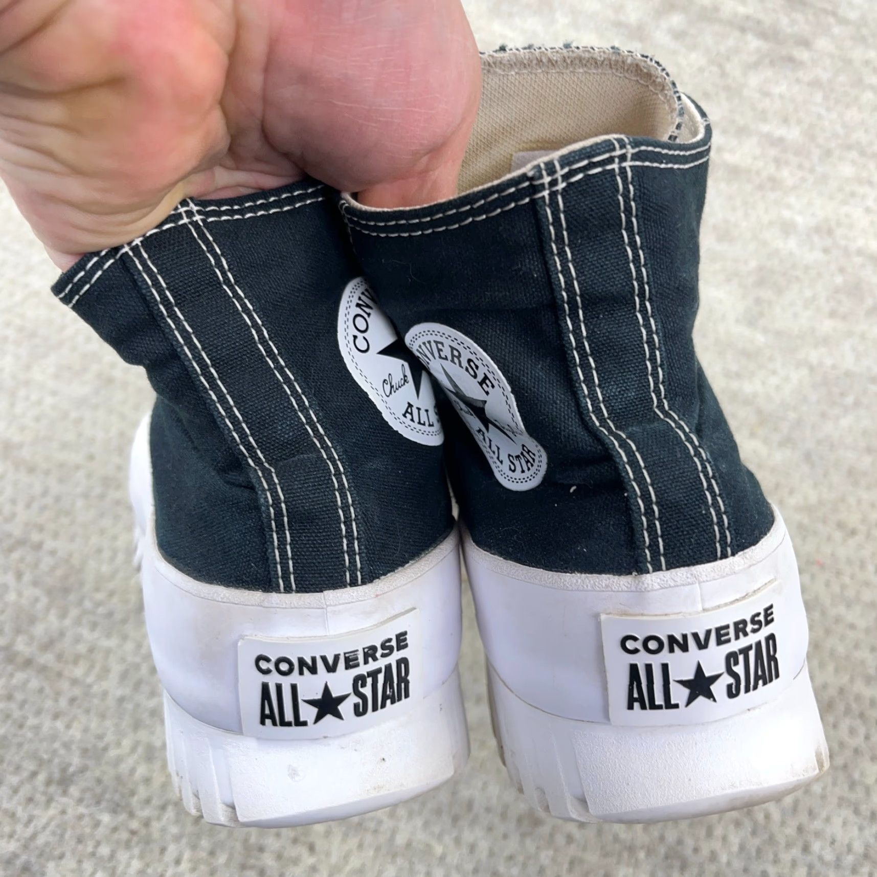 Converse VINTAGE Converse Chuck Taylor All Star A00870C Lugged Hi 2.0 Platform Sneaker Womens 7.5 Black Canvas Logo High Top Casual Shoes 70s Stars Size US 7.5 / IT 37.5 - 6 Thumbnail