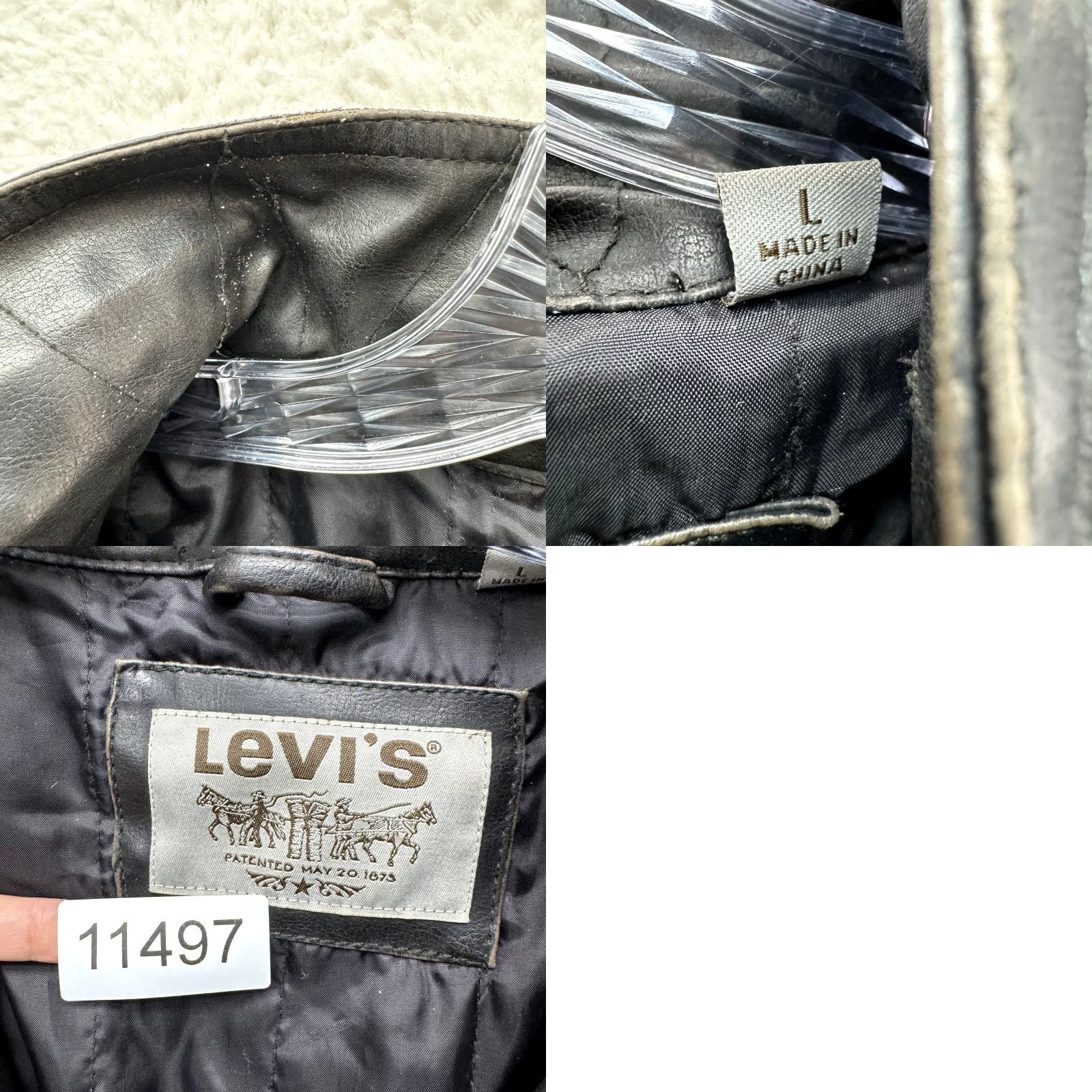 Levi's Levi's Leather Jacket Large Mens Dark Brown Black Biker Moto Motorcycle Bomber Jacket Size L Black Mens Leather Biker Moto Bomber Size US L / EU 52-54 / 3 - 8 Thumbnail