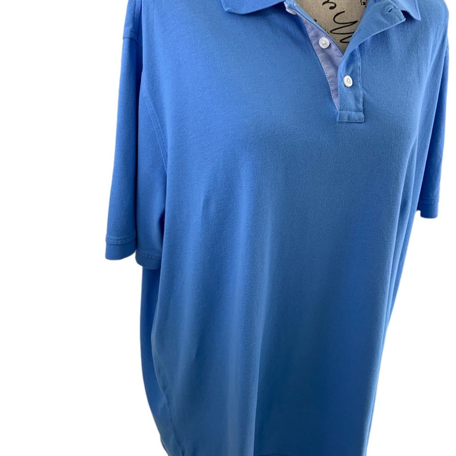 Nordstrom *Nordstrom Men’s Shop Polo XL Blue Pullover Soft 100% Cotton Size US XL / EU 56 / 4 - 3 Thumbnail