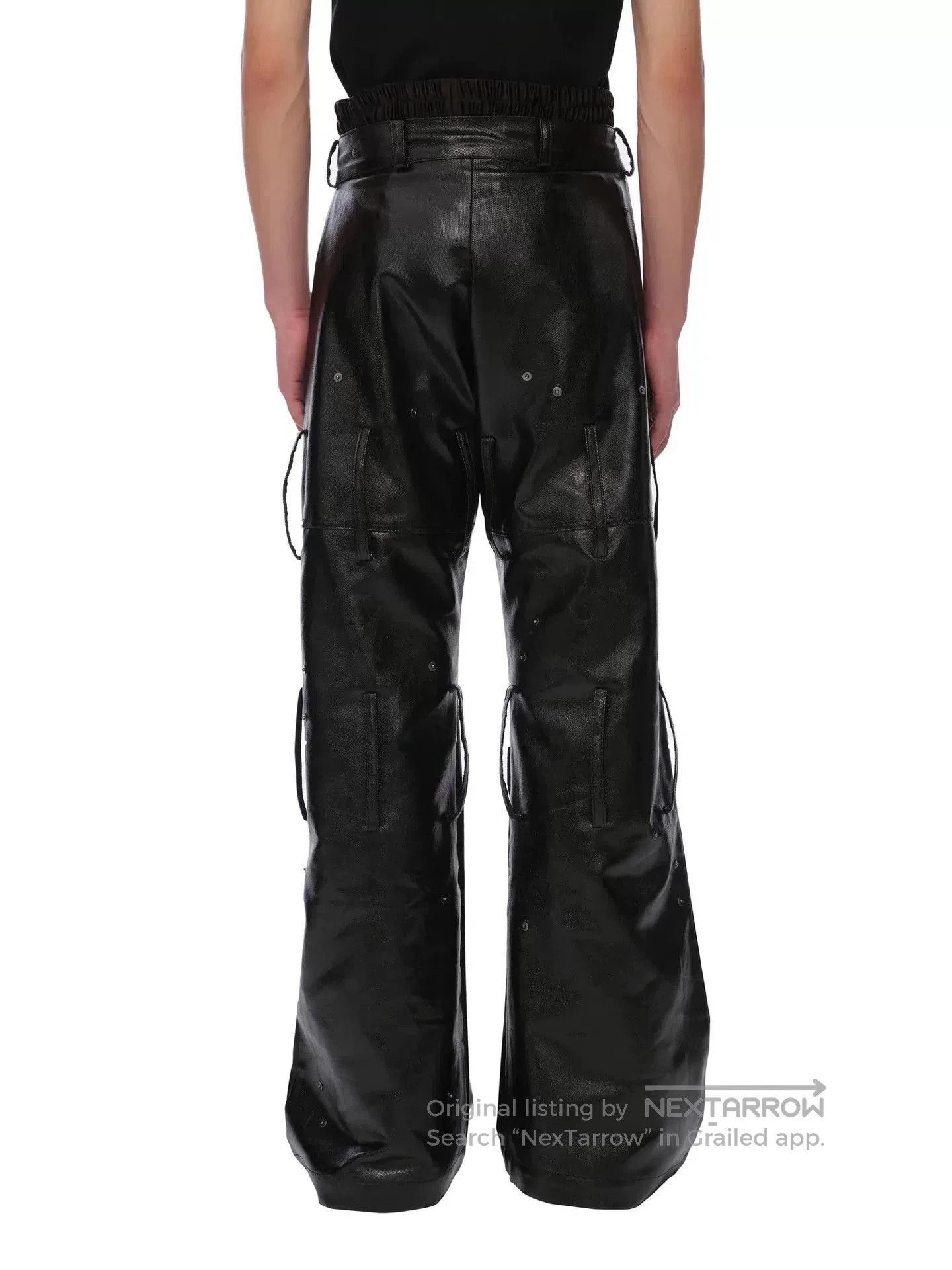Ximon Lee new black leather pants with studded details. Size US 27 - 8 Thumbnail