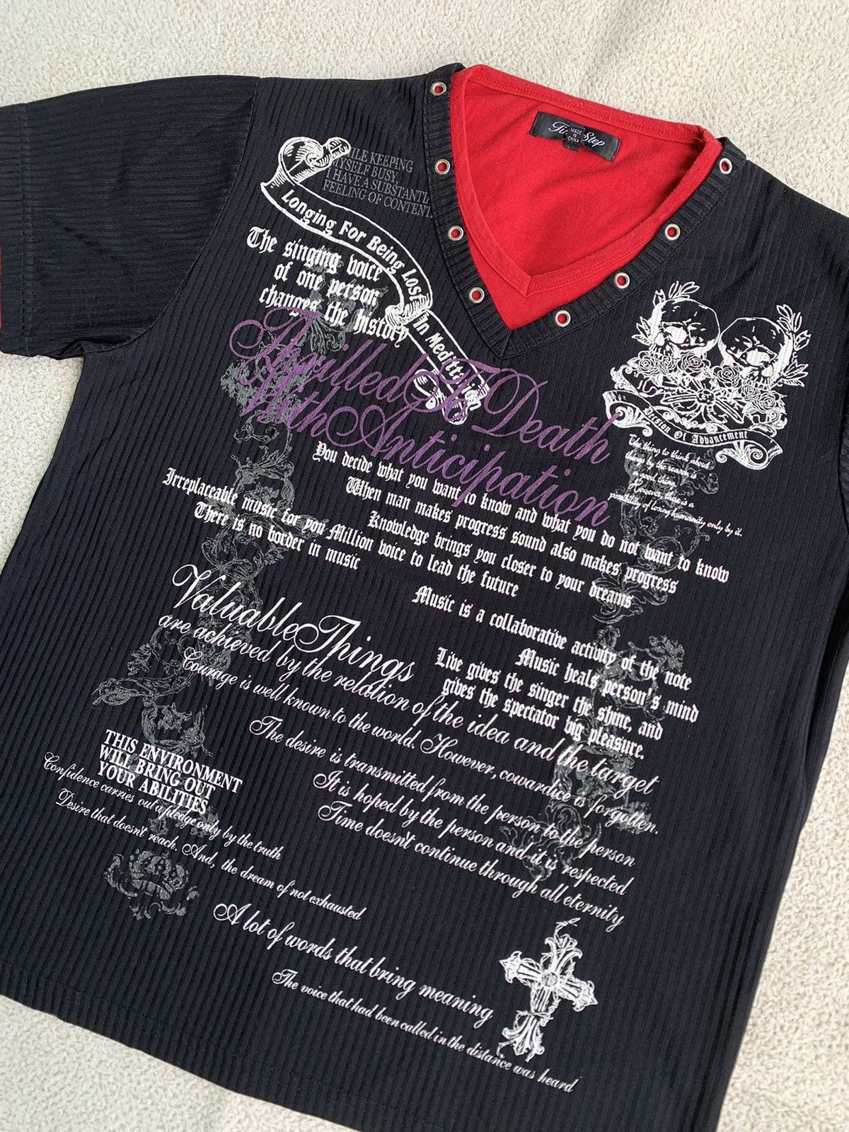 Japanese Brand JAPANESE POEM GOTHIC TIMESTEP DOUBLE LAYER TSHIRT TEE Size US L / EU 52-54 / 3 - 3 Thumbnail