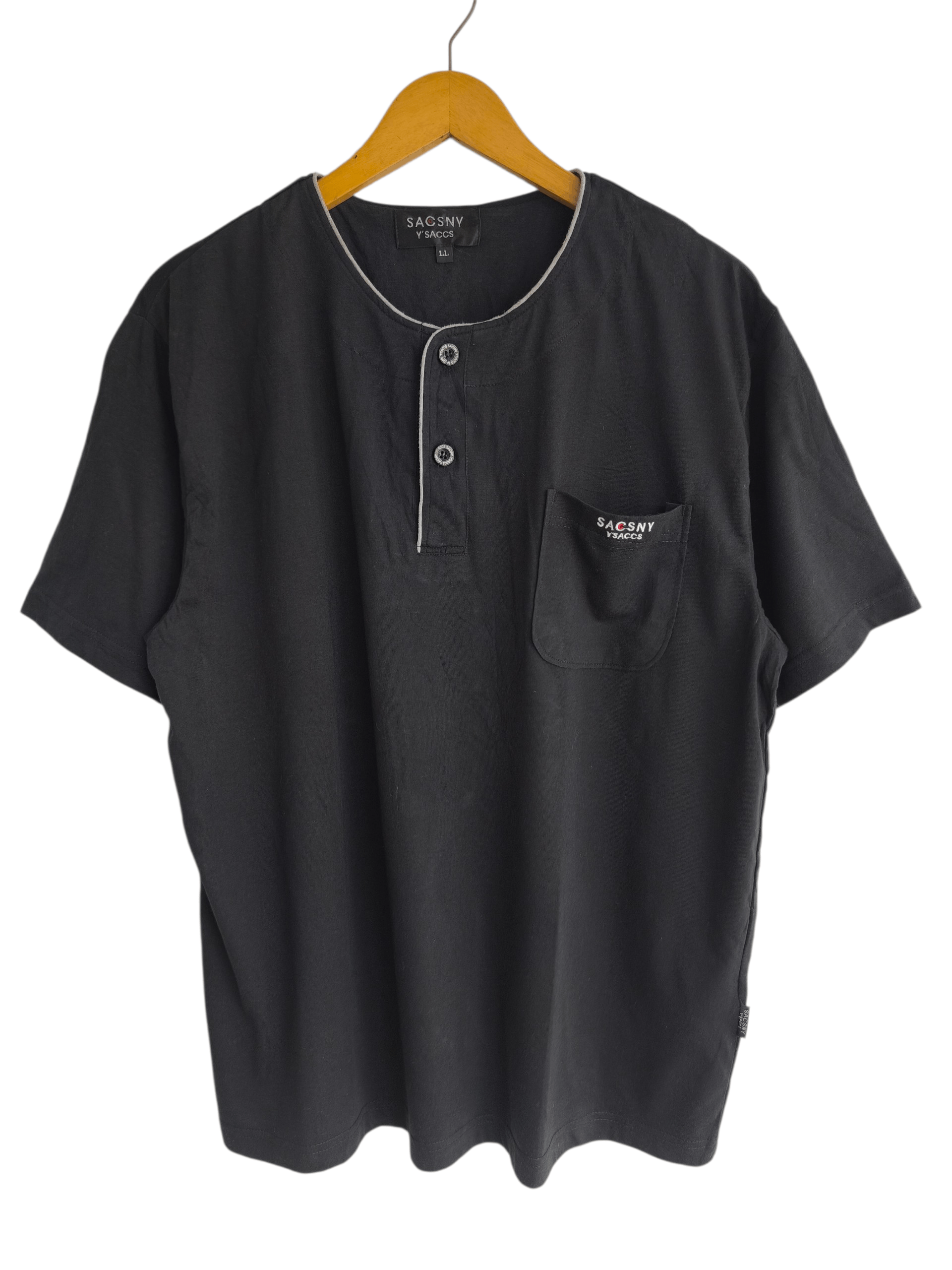 Y's for Men Vintage yohji Yamamoto sacsny ysaccs henley tshirt Size US L / EU 52-54 / 3 - 1 Thumbnail