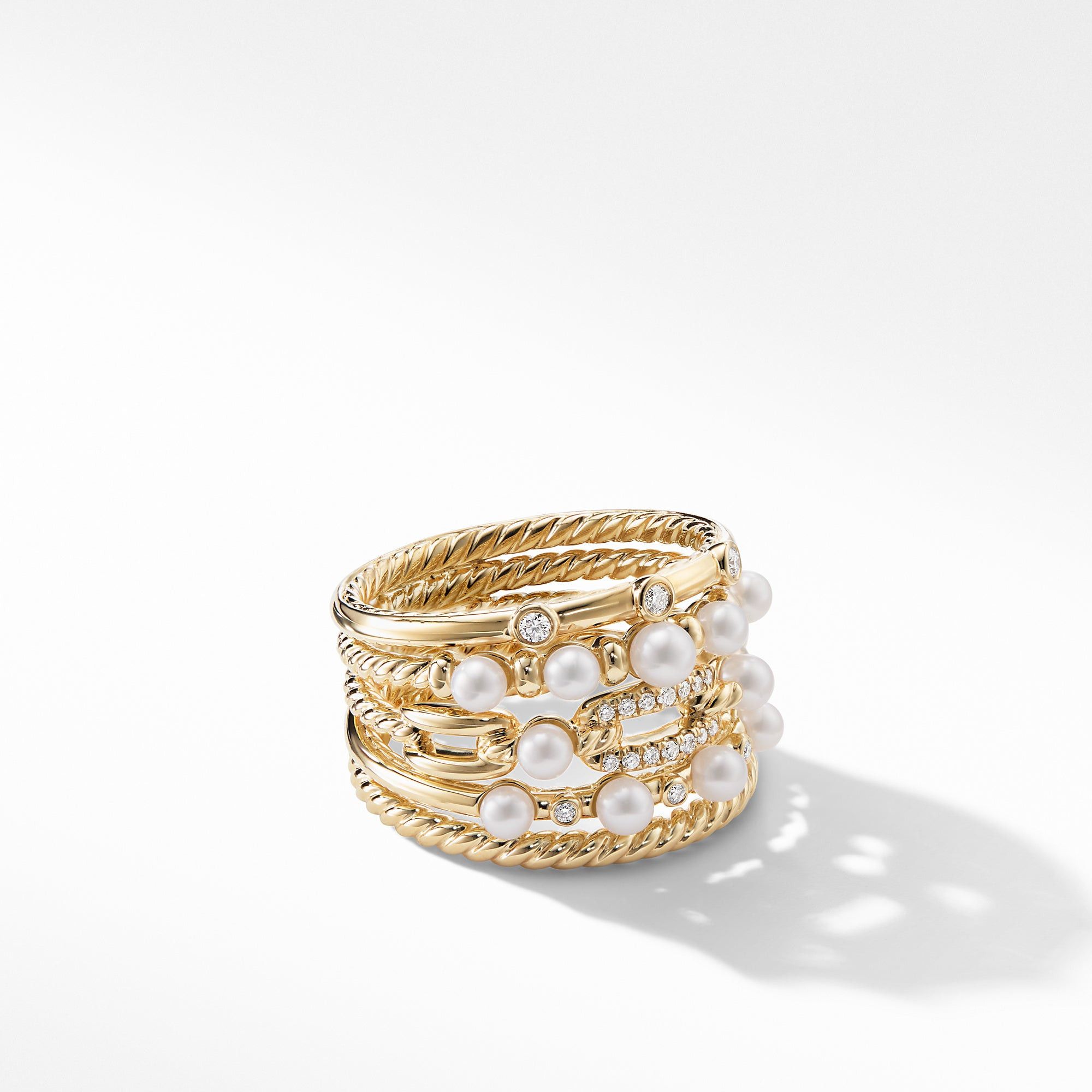 David Yurman o1w1db10325 R13732D Ring with Pearls & Diamonds in 18K Gold Size ONE SIZE - 1 Preview