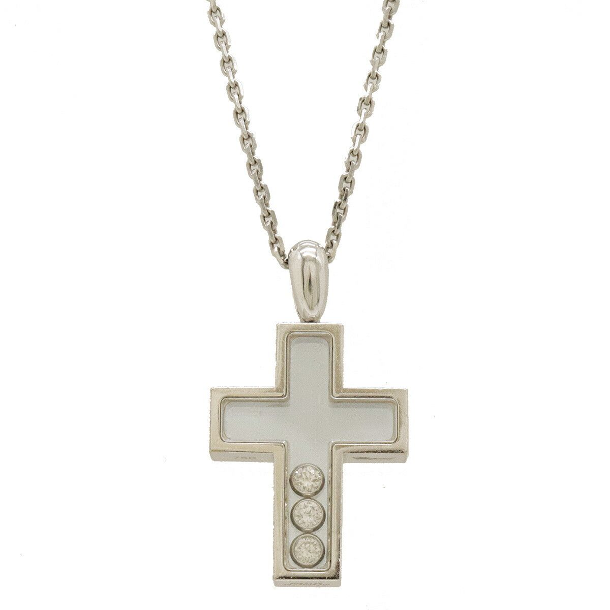Chopard Chopard Chopard Happy Diamond Cross Necklace Pendant K18WG Metal Necklace 79/4009/01 in Very Good Condition Size ONE SIZE - 1 Thumbnail
