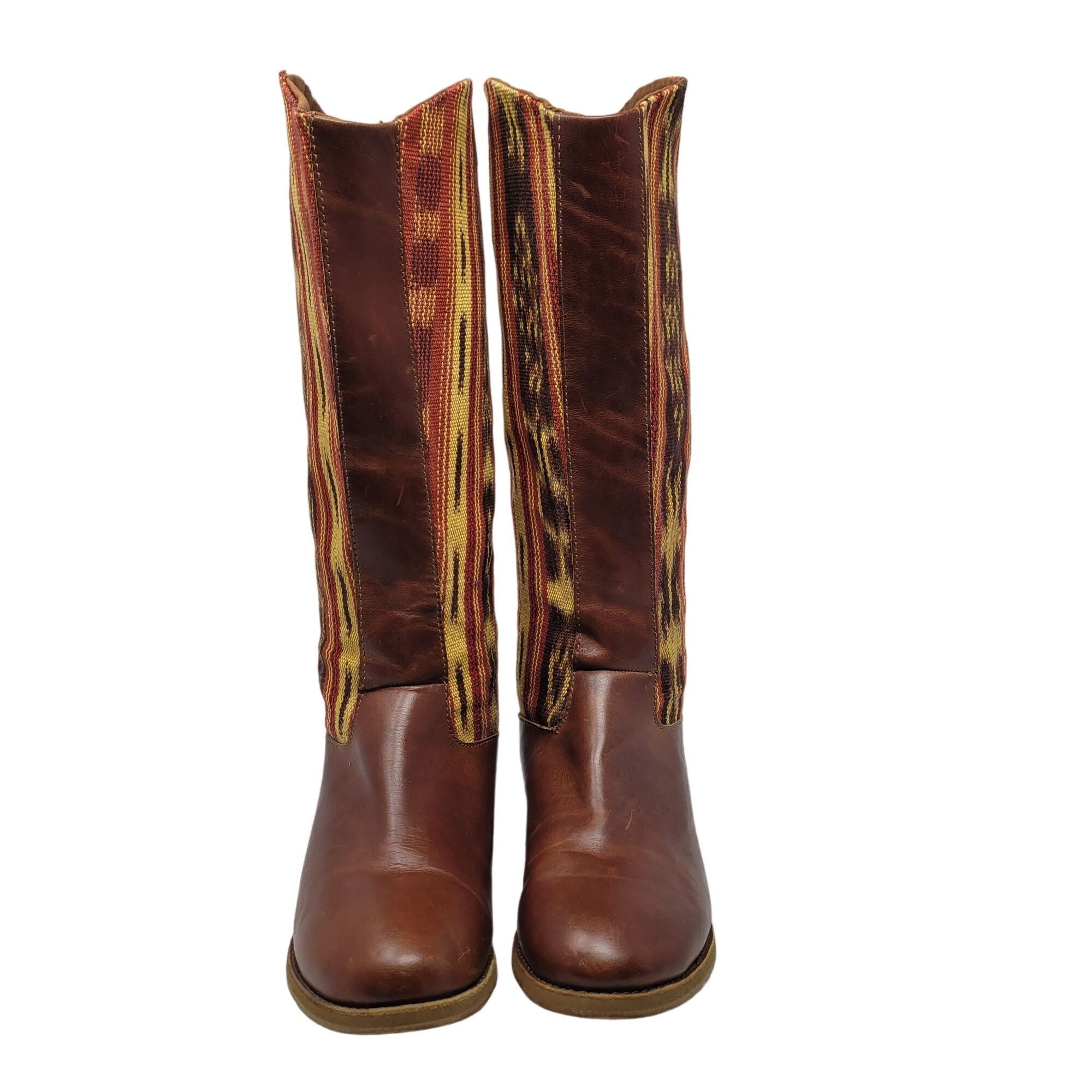 REEF Reef Santa Marta Leather Tapestry Tall Boots 7 Brown Hippie Size US 7 / IT 37 - 2 Thumbnail
