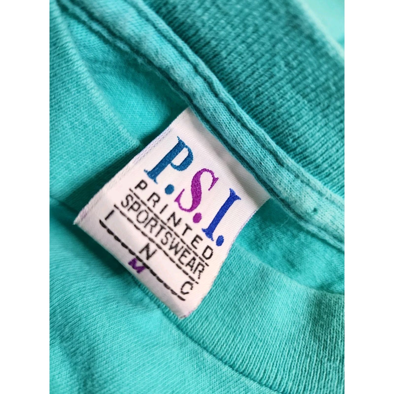 Vintage VINTAGE PSI T Shirt Mens 1980s Rockaway Beach Oregon Coast Whale Travel Souvenir Blue Short Sleeve S/M Cotton Basic Tee Shirts Mens Size US S / EU 44-46 / 1 - 7 Thumbnail